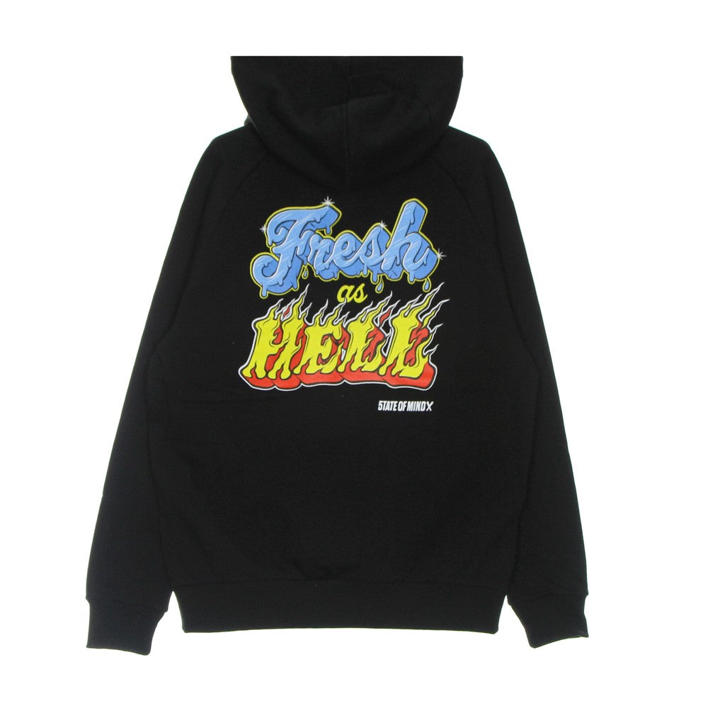 5tate Of Mind, Felpa Leggera Cappuccio Uomo Fresh As Hell Hoodie, Black