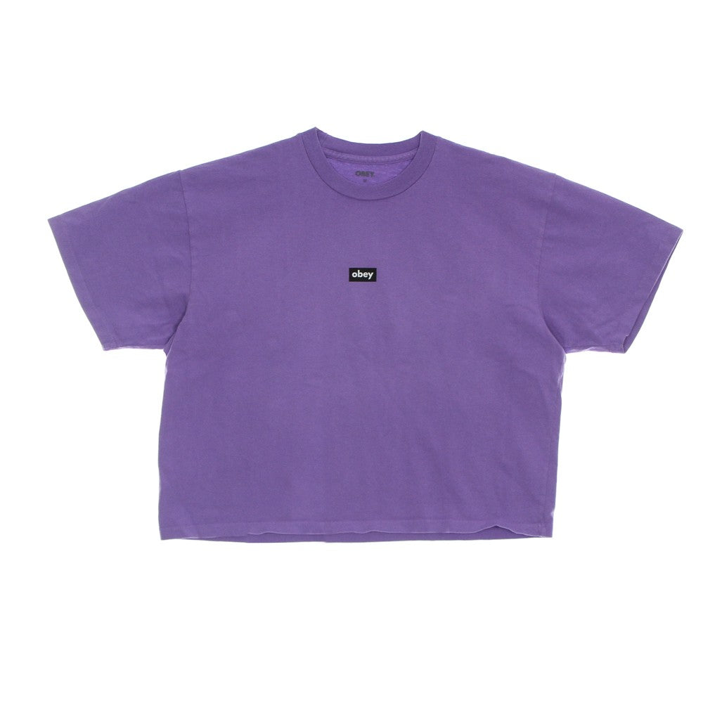 Women's Short T-Shirt Tag Custom Crop Tee Lavender Silk