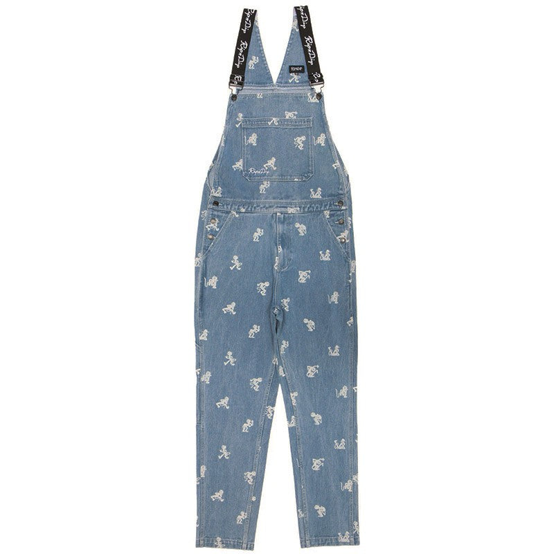 Ripndip, Salopette Uomo Dance Party Denim Overalls, Medium Wash