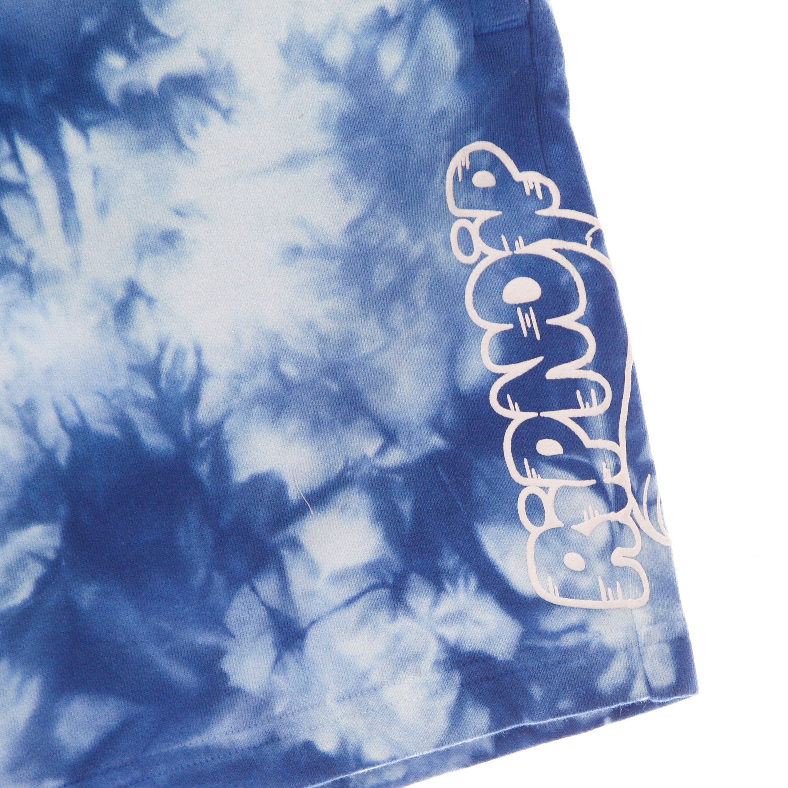 Men's Short Tracksuit Trousers Ripntail Sweat Shorts Blue Acid Wash