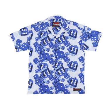 Propaganda, Camicia Manica Corta Uomo Dice Beach Shirt, Blue/white