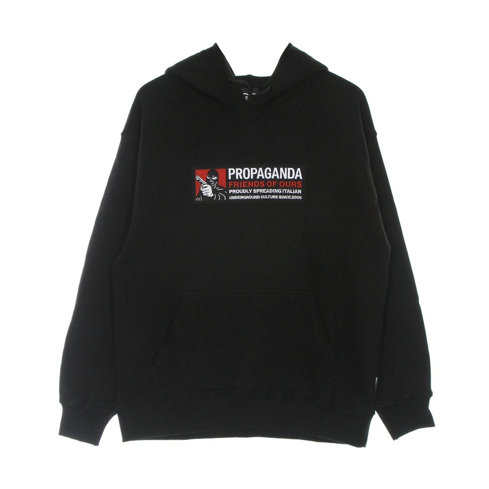 Propaganda, Felpa Leggera Cappuccio Uomo Robber Hoodie, Black