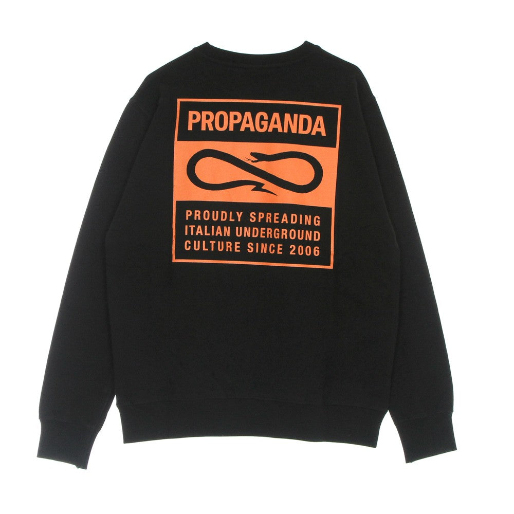 Propaganda, Felpa Leggera Girocollo Uomo Label Orange Crewneck, Black/orange