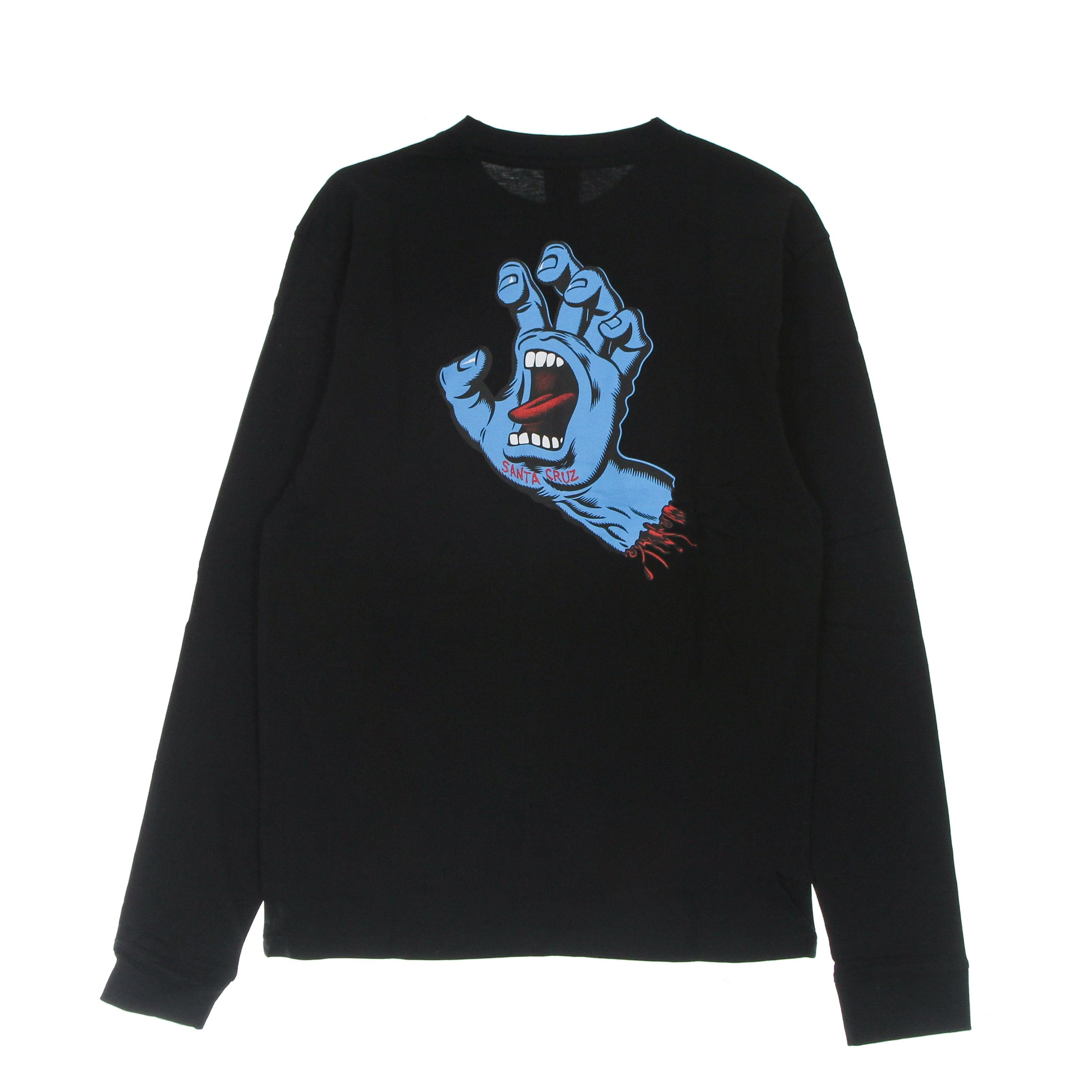 Santa Cruz, Maglietta Manica Lunga Uomo Screaming Hand Chest L/s Tee, Black
