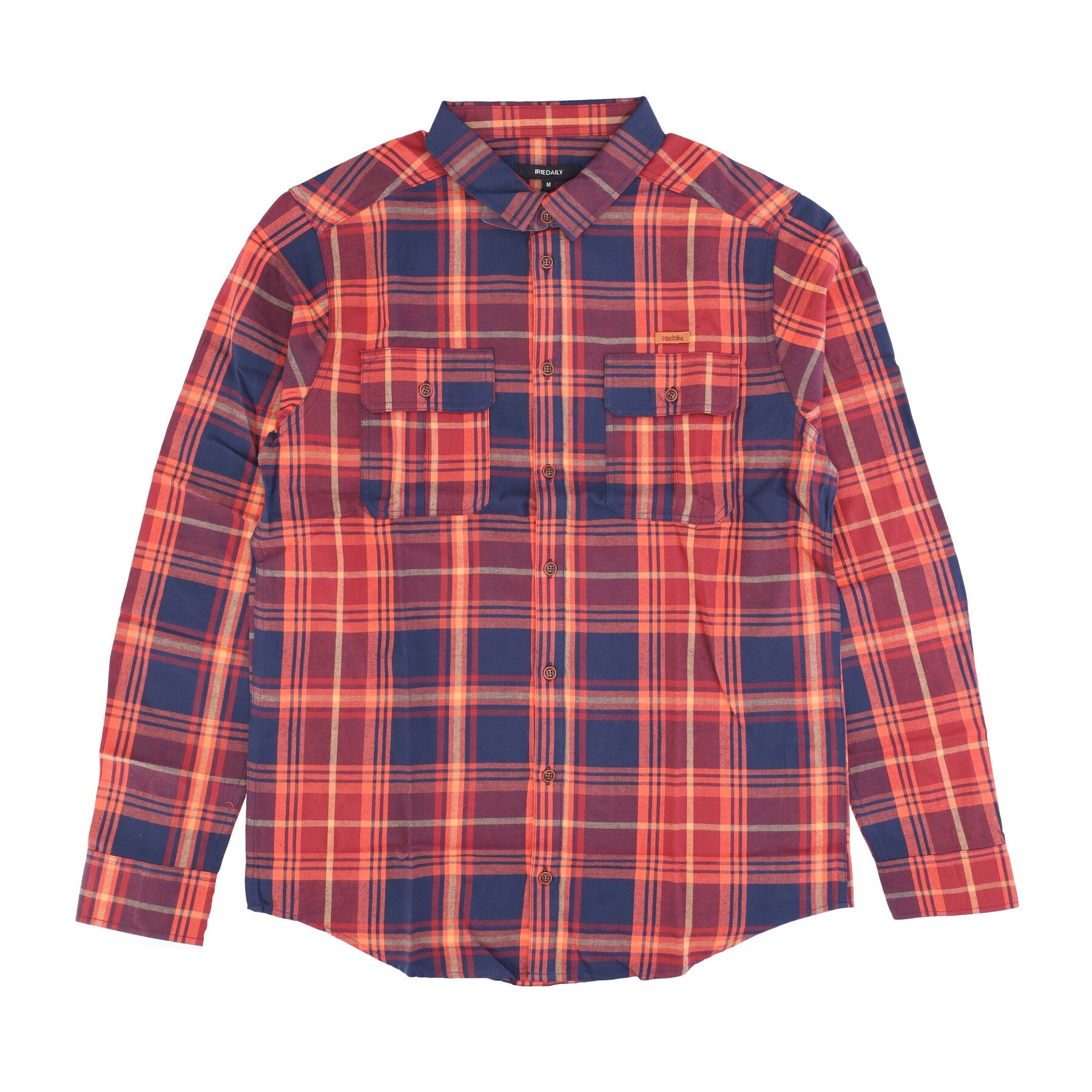 Iriedaily, Camicia Manica Lunga Uomo Big Valle Shirt, Navy/red