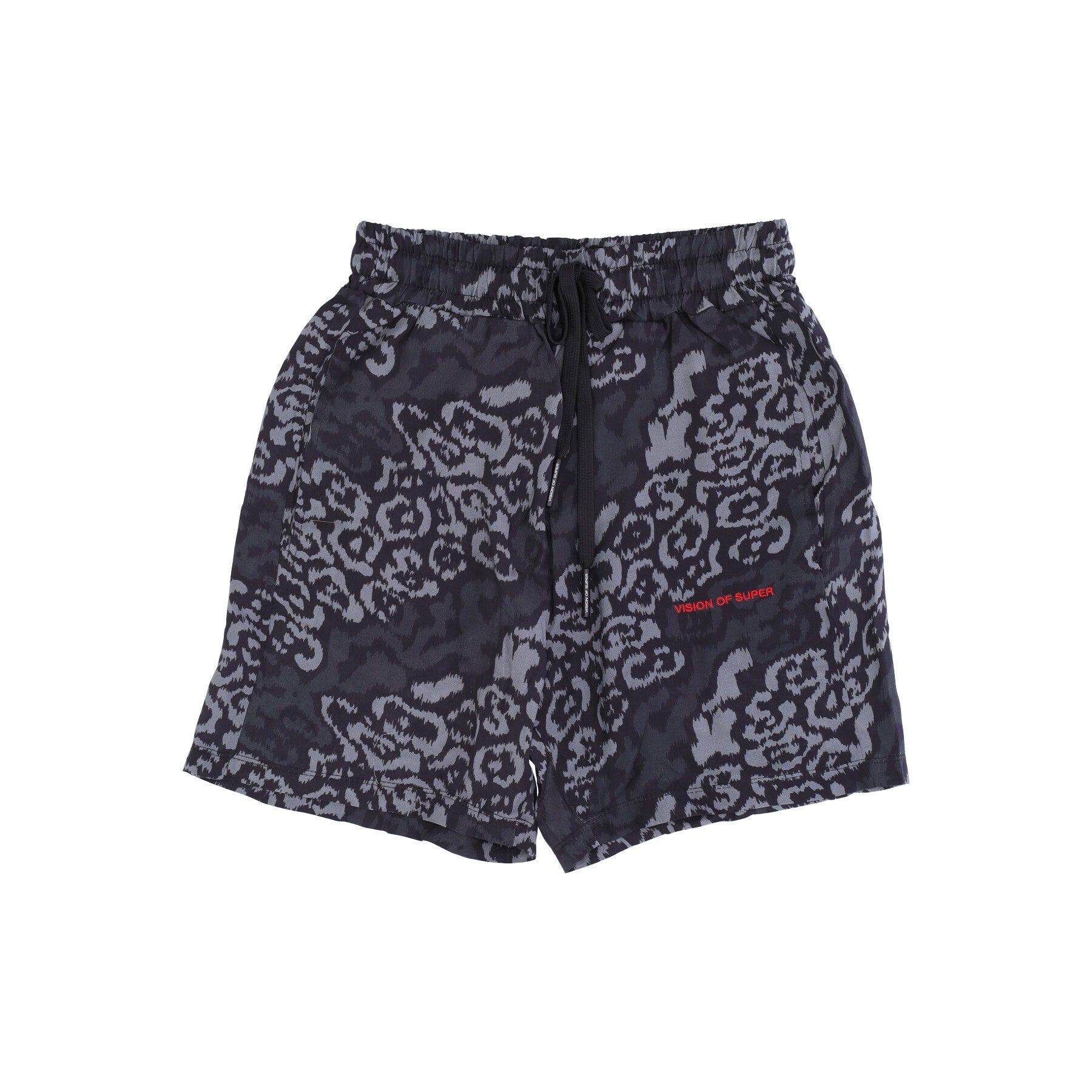 Vision Of Super, Pantaloncino Uomo Allover Leopard Shorts, Black