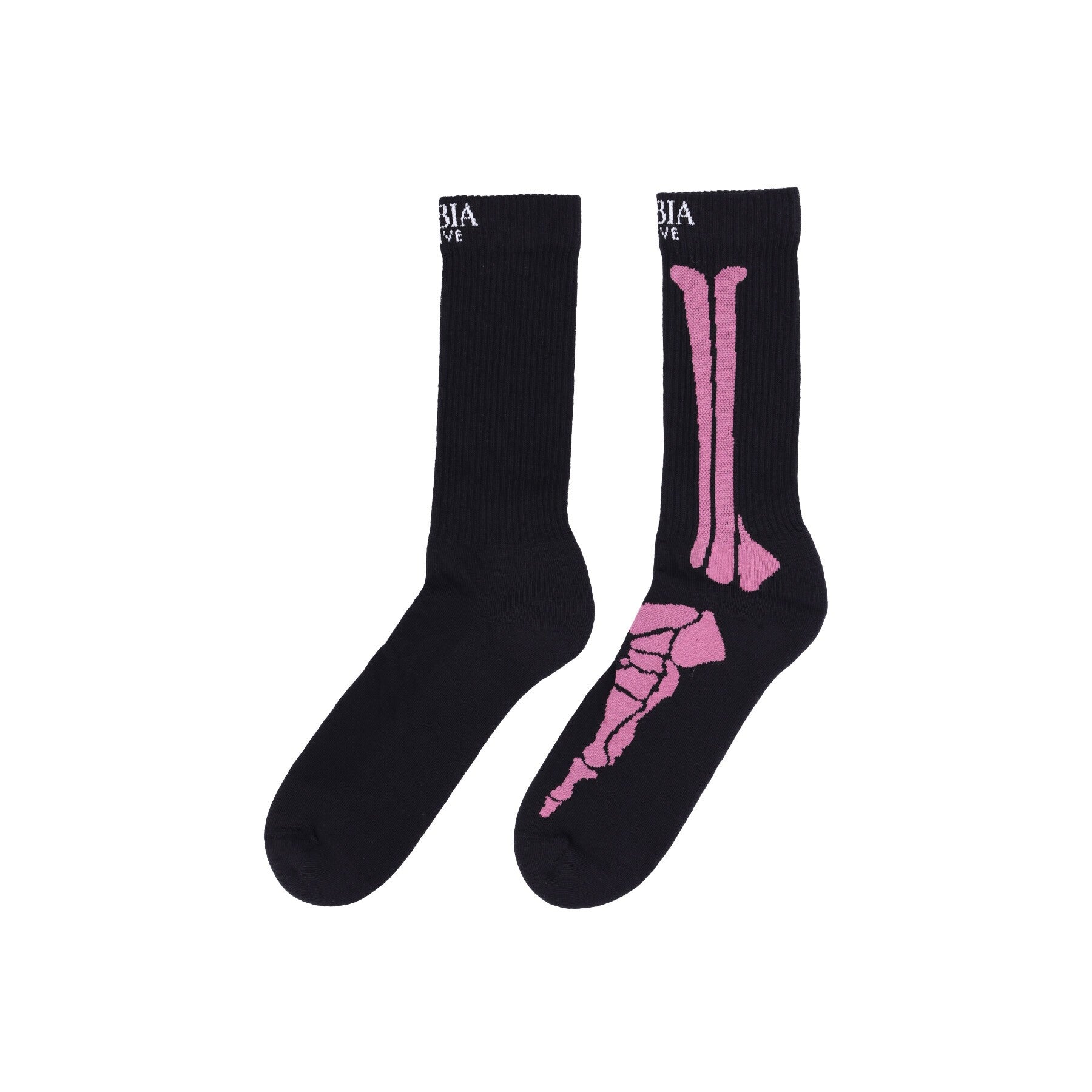 Phobia, Calza Media Uomo Bones Print Socks, Black/red