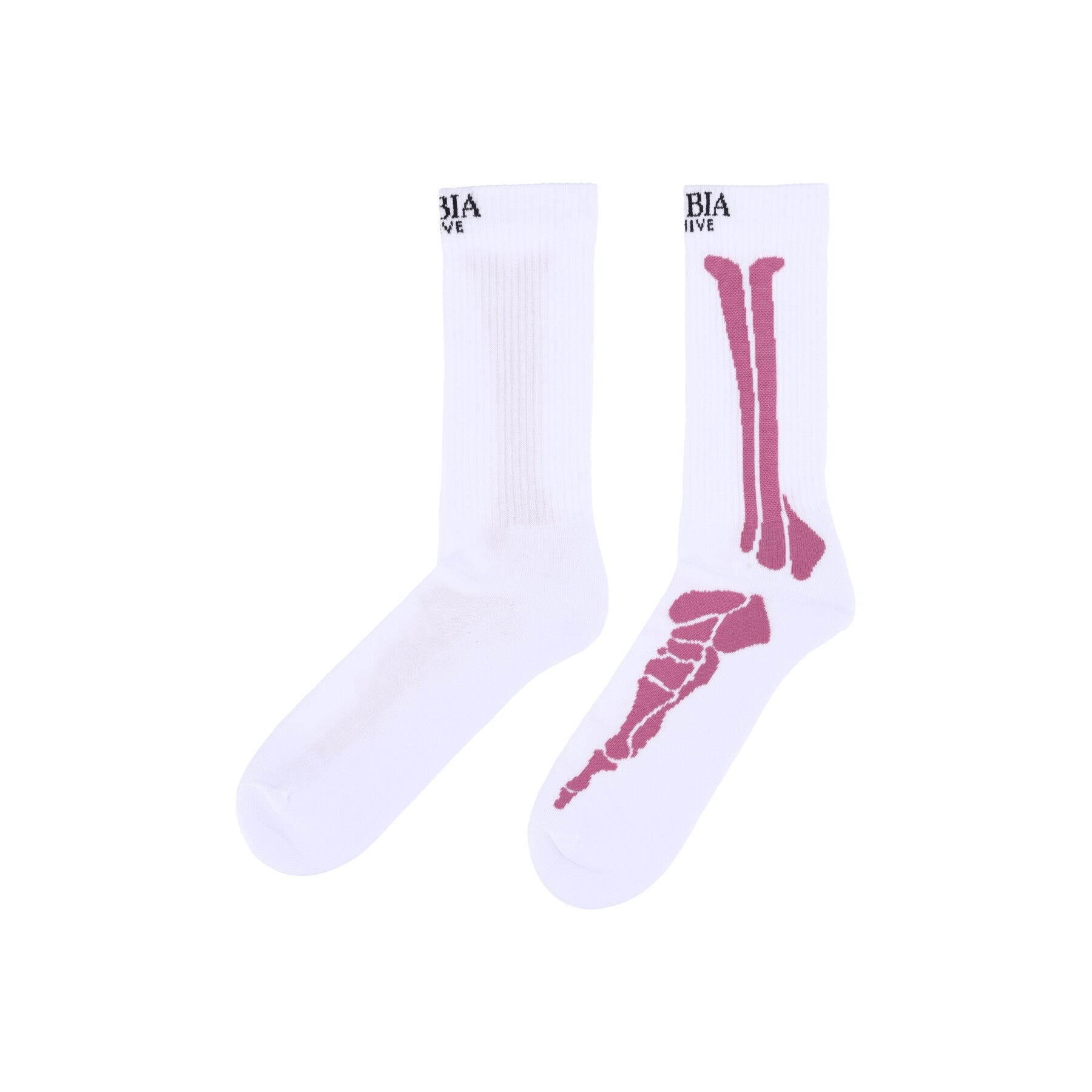 Phobia, Calza Media Uomo Bones Print Socks, White/red
