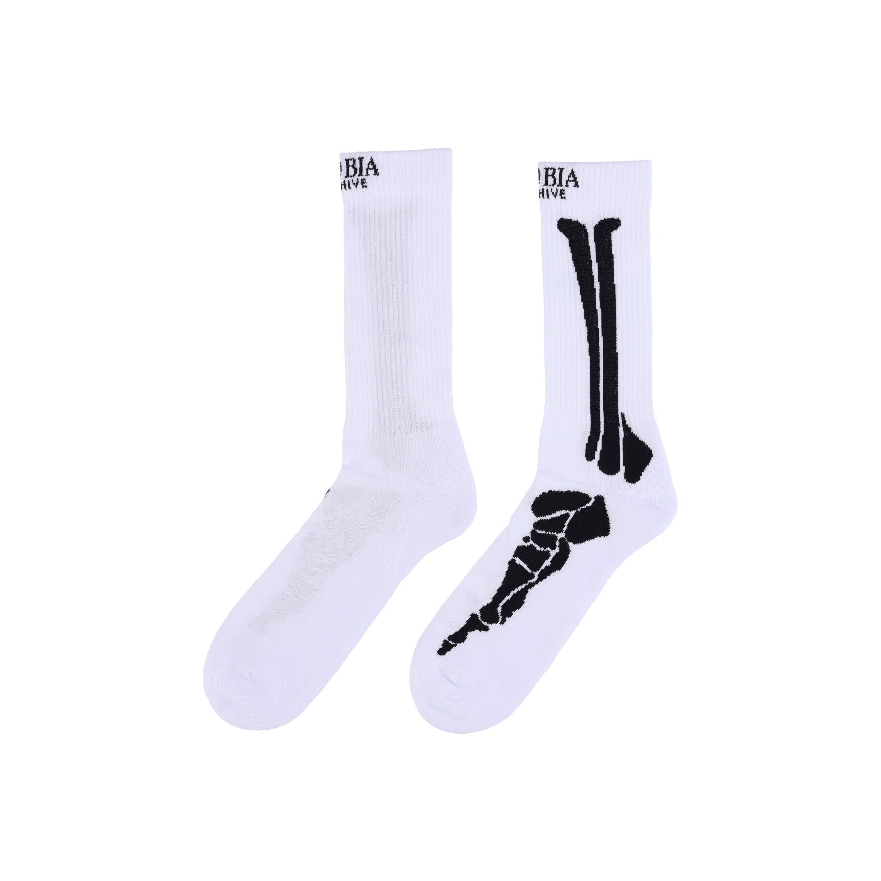 Phobia, Calza Media Uomo Bones Print Socks, White/black