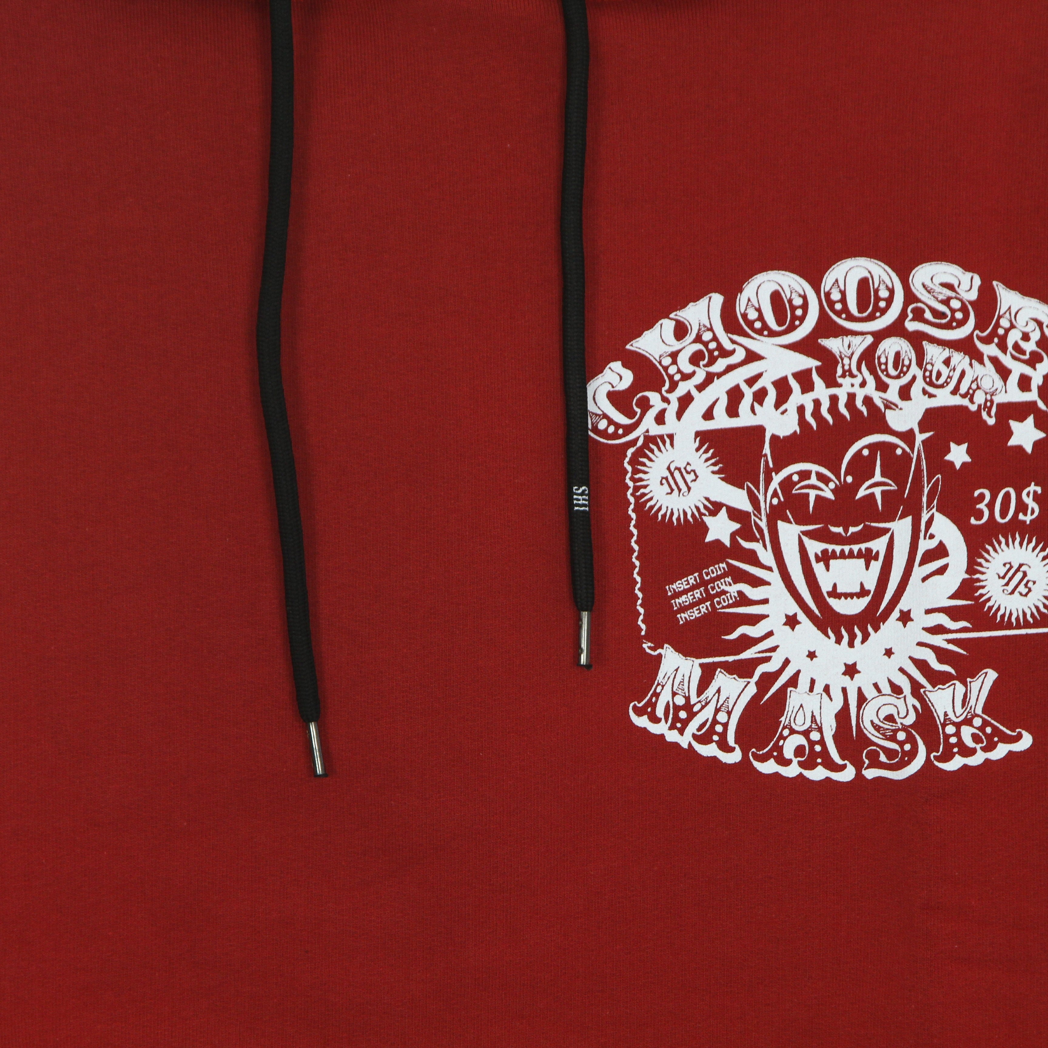 Lightweight Hooded Sweatshirt for Men Choose Your Mask Hoodie Red
