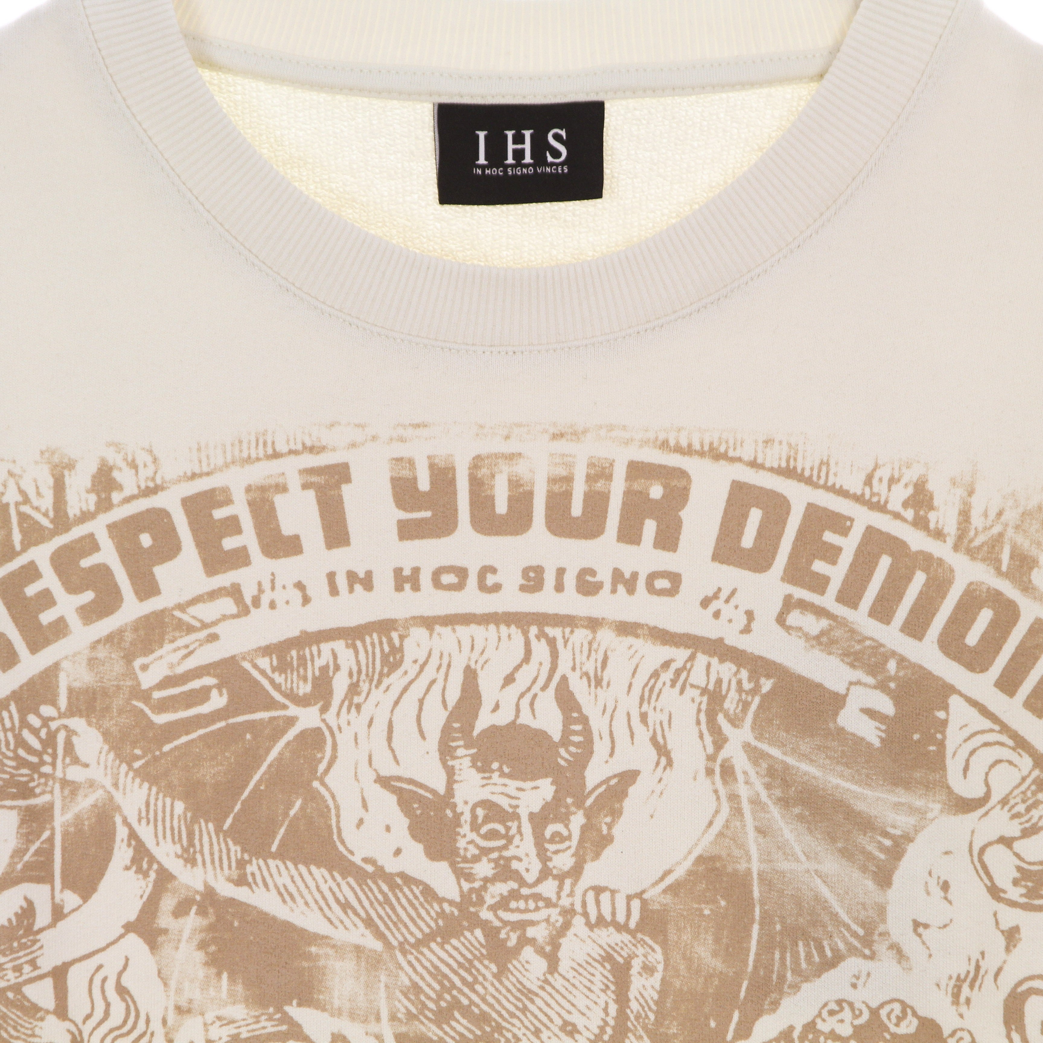 Ihs, Felpa Leggera Girocollo Uomo Respect Your Demon Sweatshirt, 