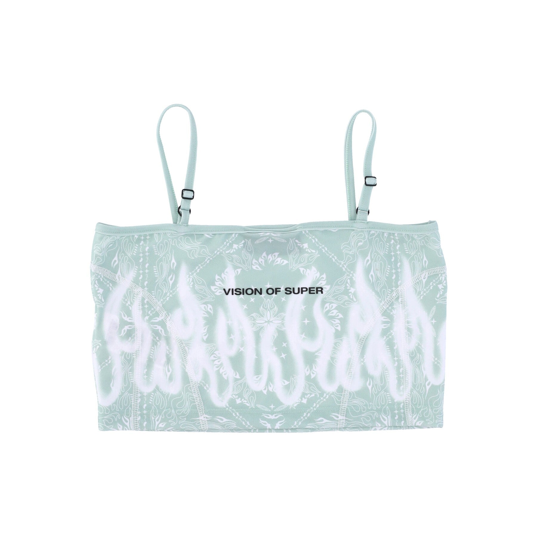 Arriba Mujer Bandana estampado en verde