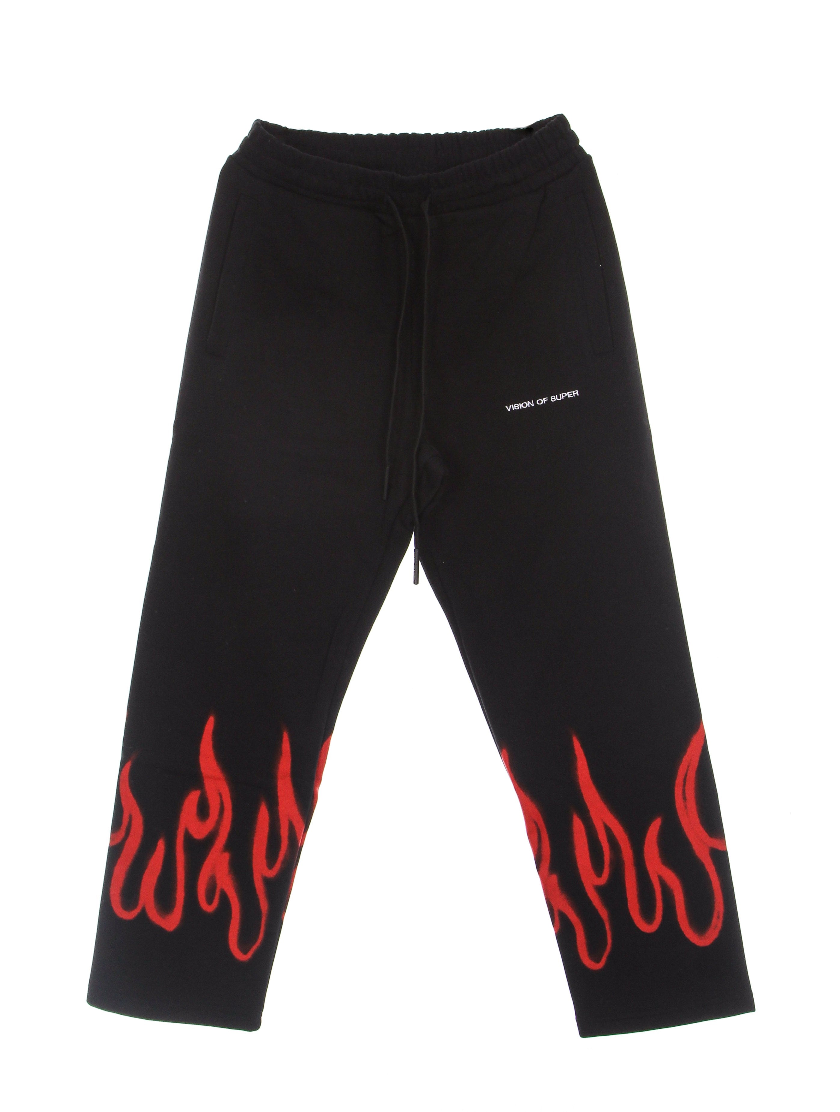 Vision Of Super, Pantalone Tuta Leggero Uomo Spray Flames Pants, 