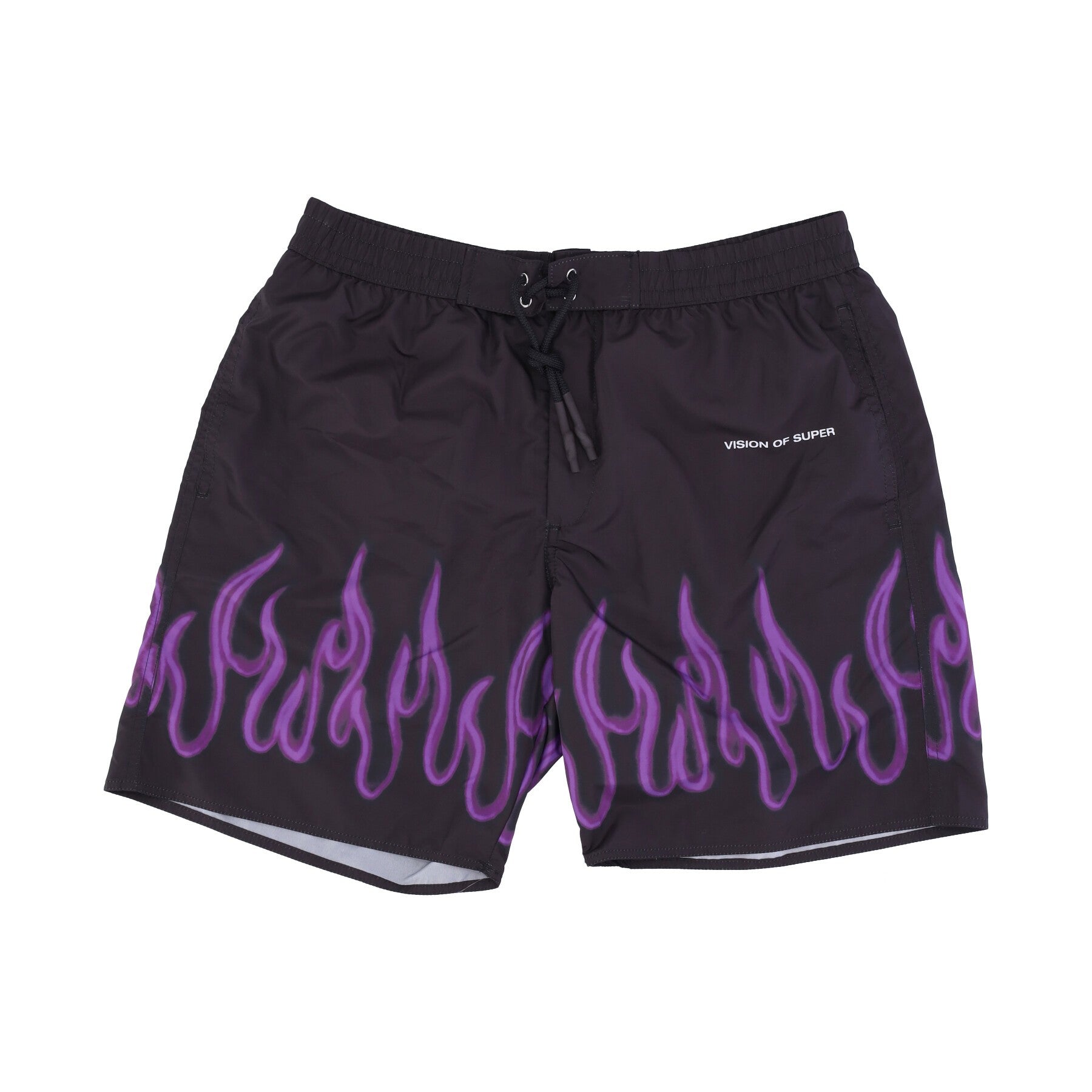 Spray Flames Swimwear Men's Swim Shorts Black/purple