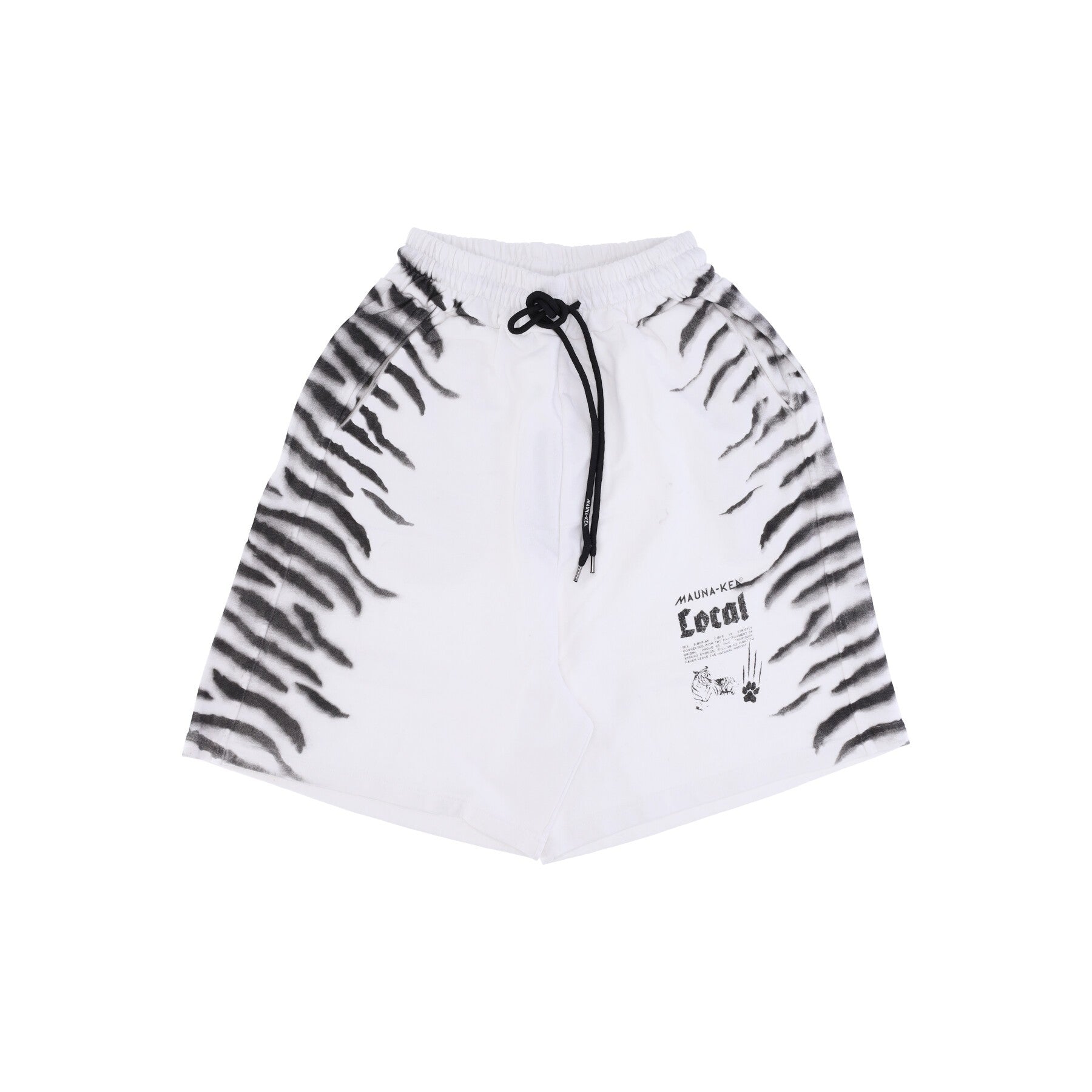 Short Men's Tracksuit Pants Tiger Basket Pants White