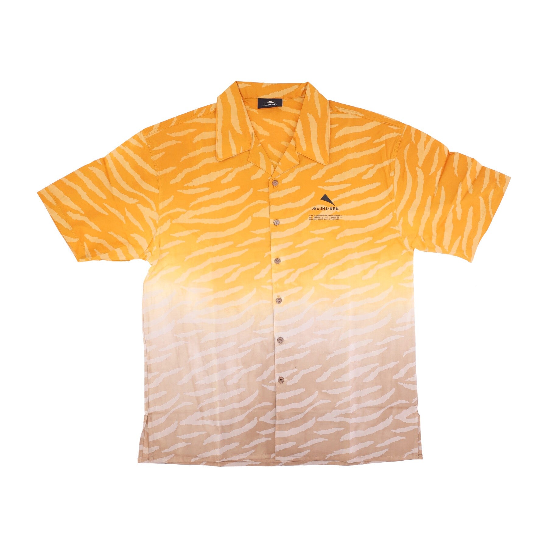 Camicia Manica Corta Uomo Animalier Degrade' Bowling Shirt Orange/sand