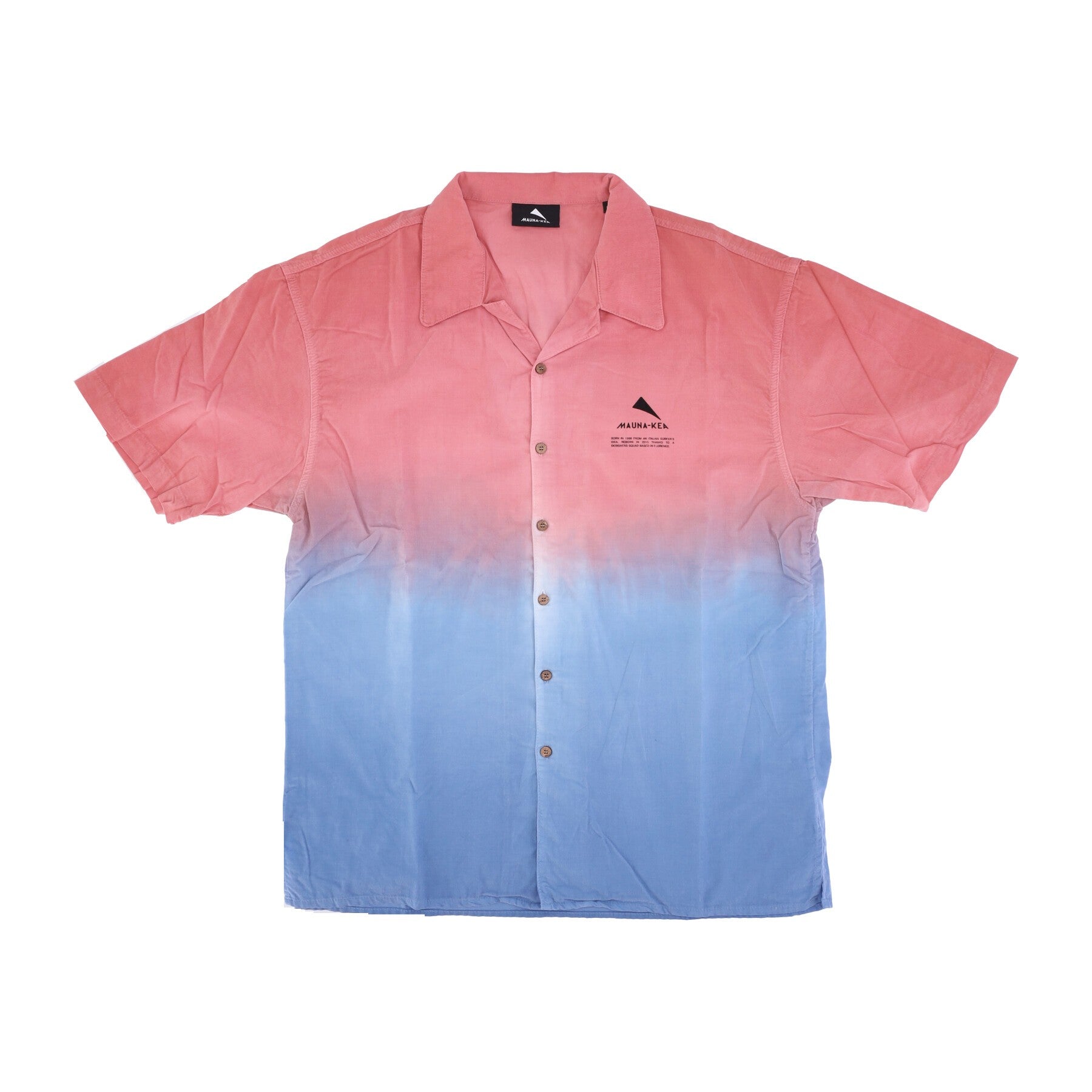 Men's Short Sleeve Shirt Velvet Degrade' Bowling Shirt Pink/sky Blue