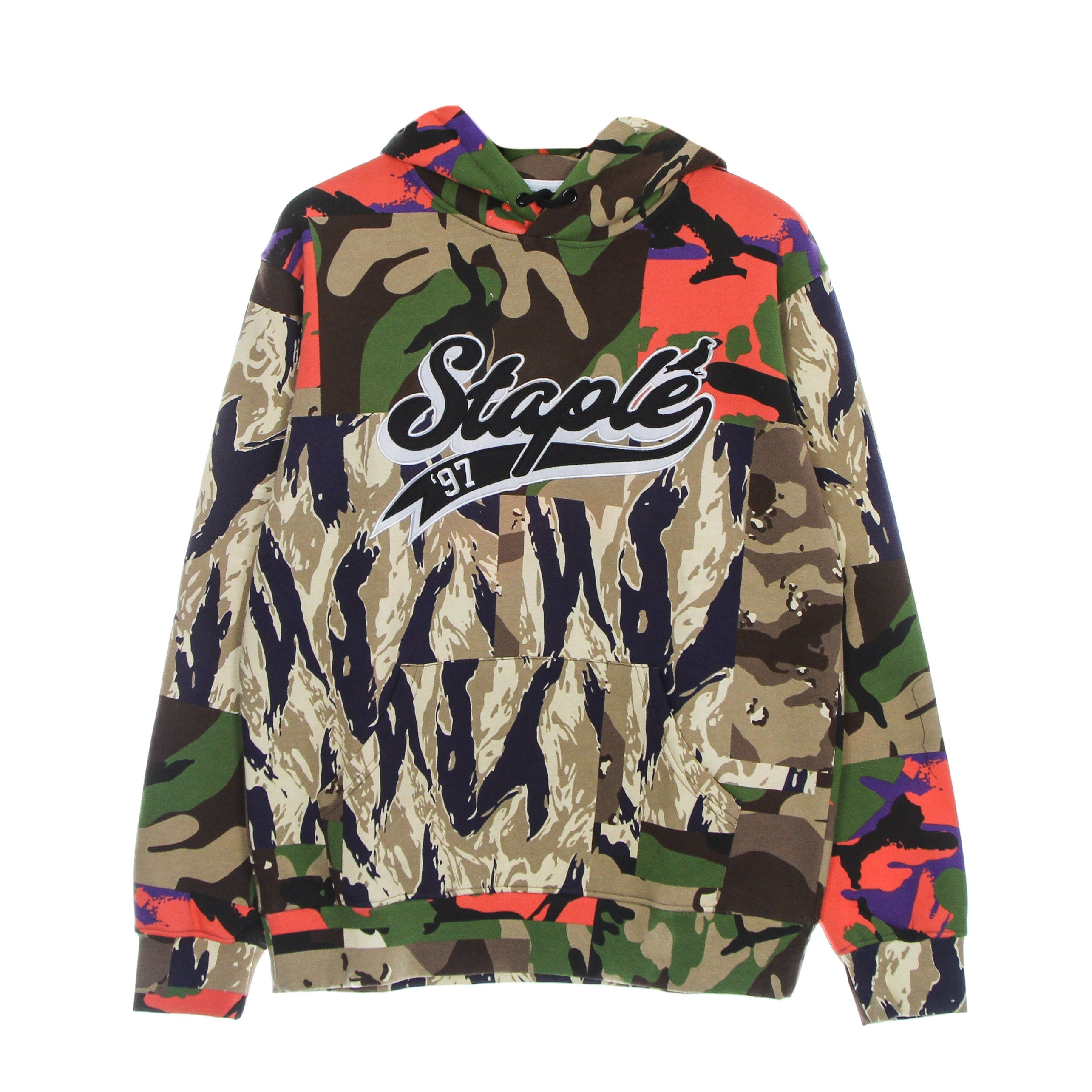 Staple, Felpa Cappuccio Uomo Triboro Logo Hoodie, Camo