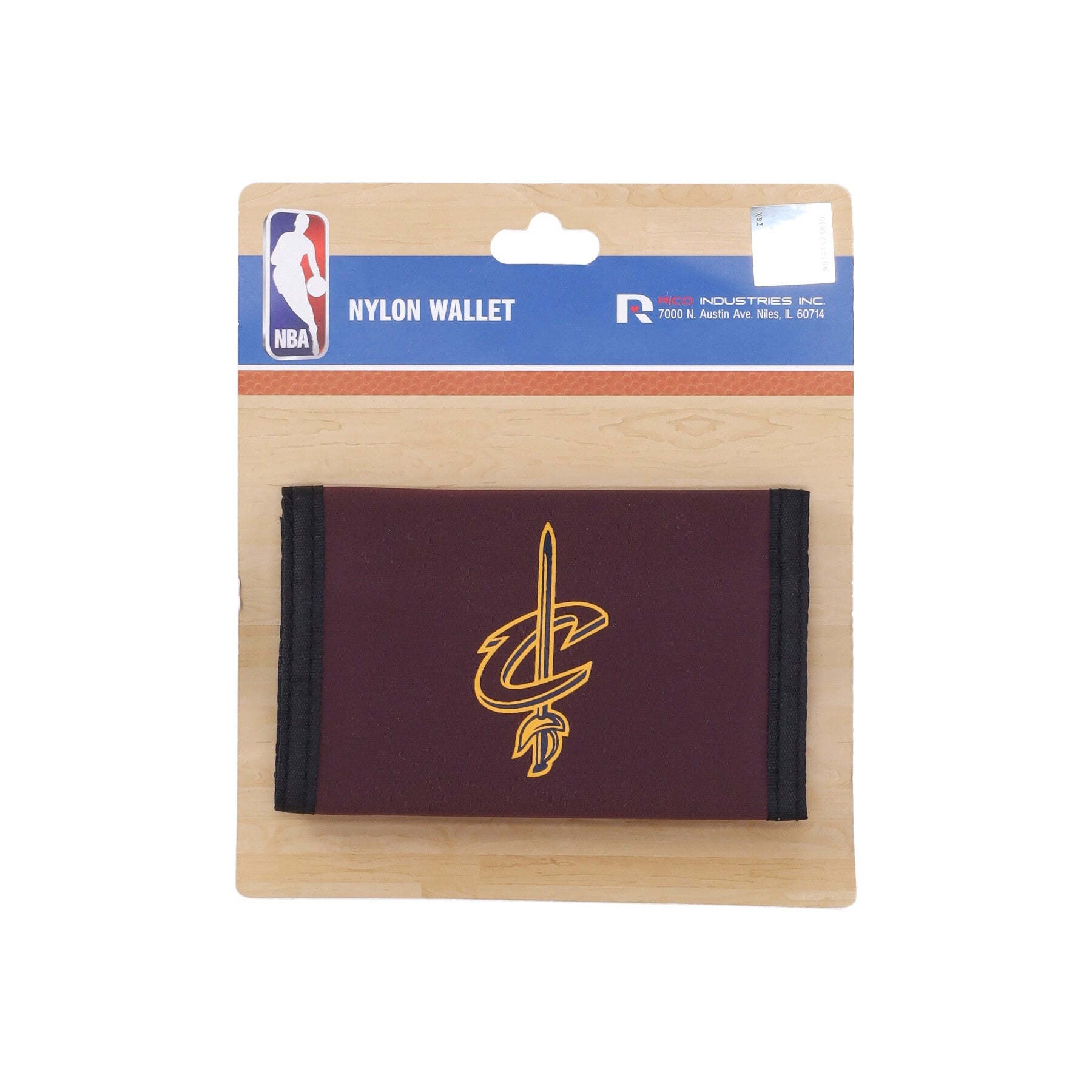 Rico Industries, Portafoglio Uomo Nba Trifold Nylon Wallet Clecav, Original Team Colors