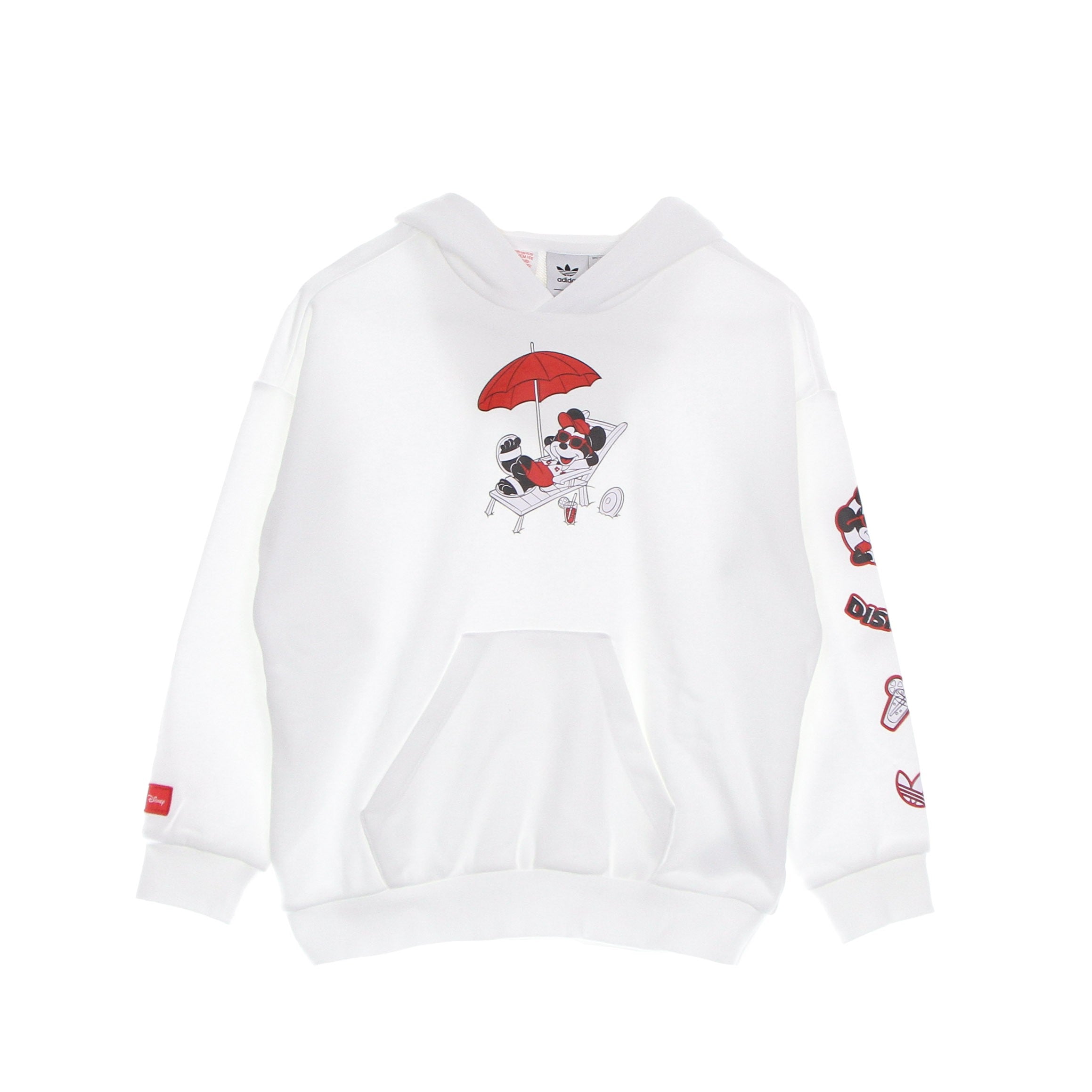 Adidas, Felpa Leggera Cappuccio Ragazzo Hoodie X Disney, White