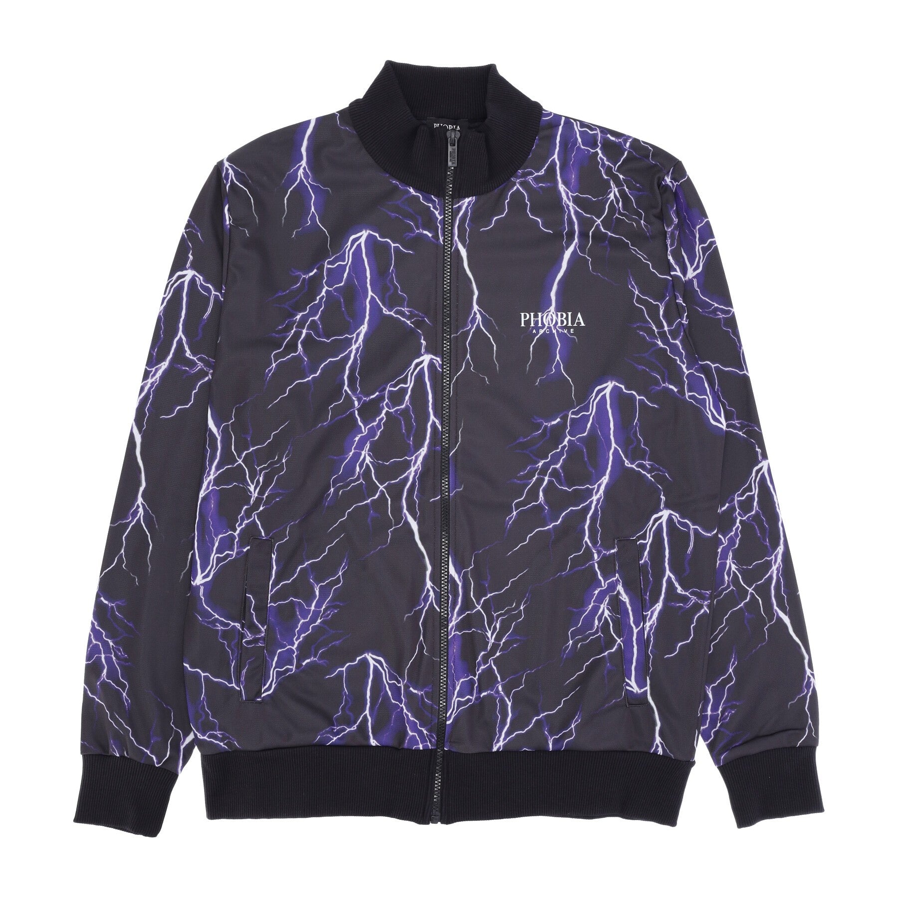 Phobia, Giacca Tuta Uomo All Over Lightning Sweatshirt, Black/purple