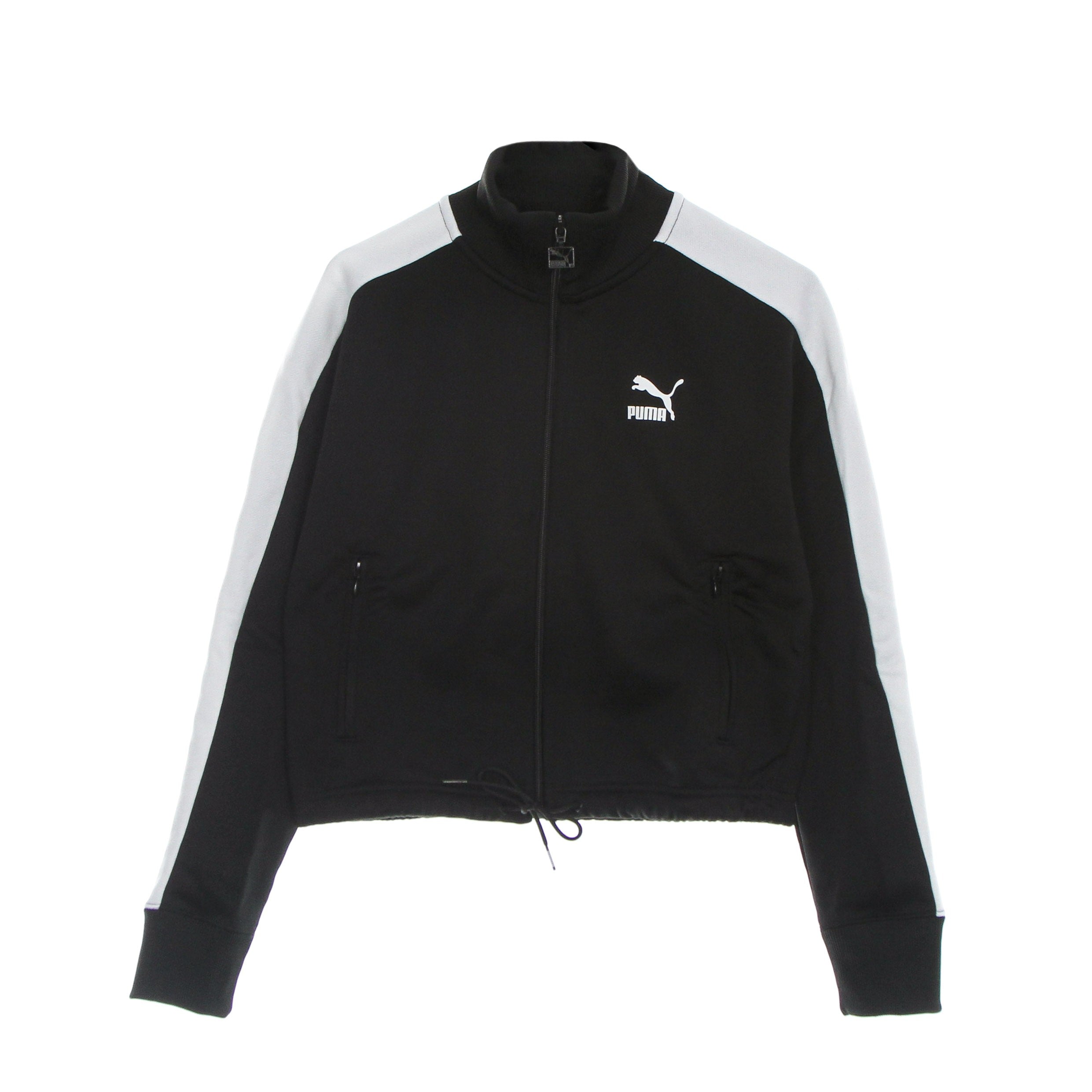 Puma, Felpa Leggera Collo Alto Corta Donna T7 Crop Track Jacket, Black