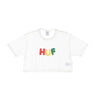 Huf, Maglietta Corta Donna Gummed Crop Tee, Off White