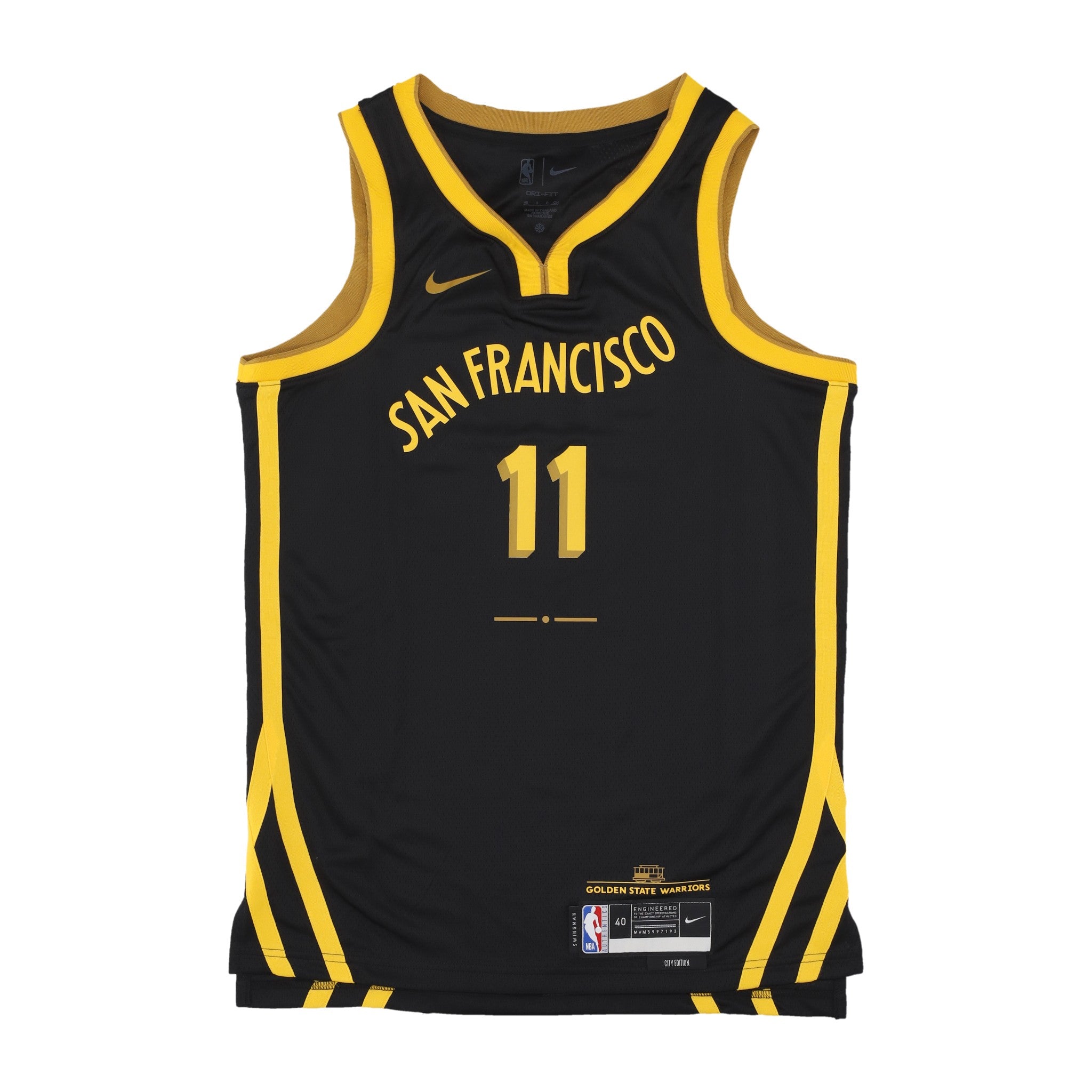Canotta Basket Uomo Nba City Edition 2023/24 Dri-fit Swingman Jersey No 11 Klay Thompson Golwar Black DX8502-010
