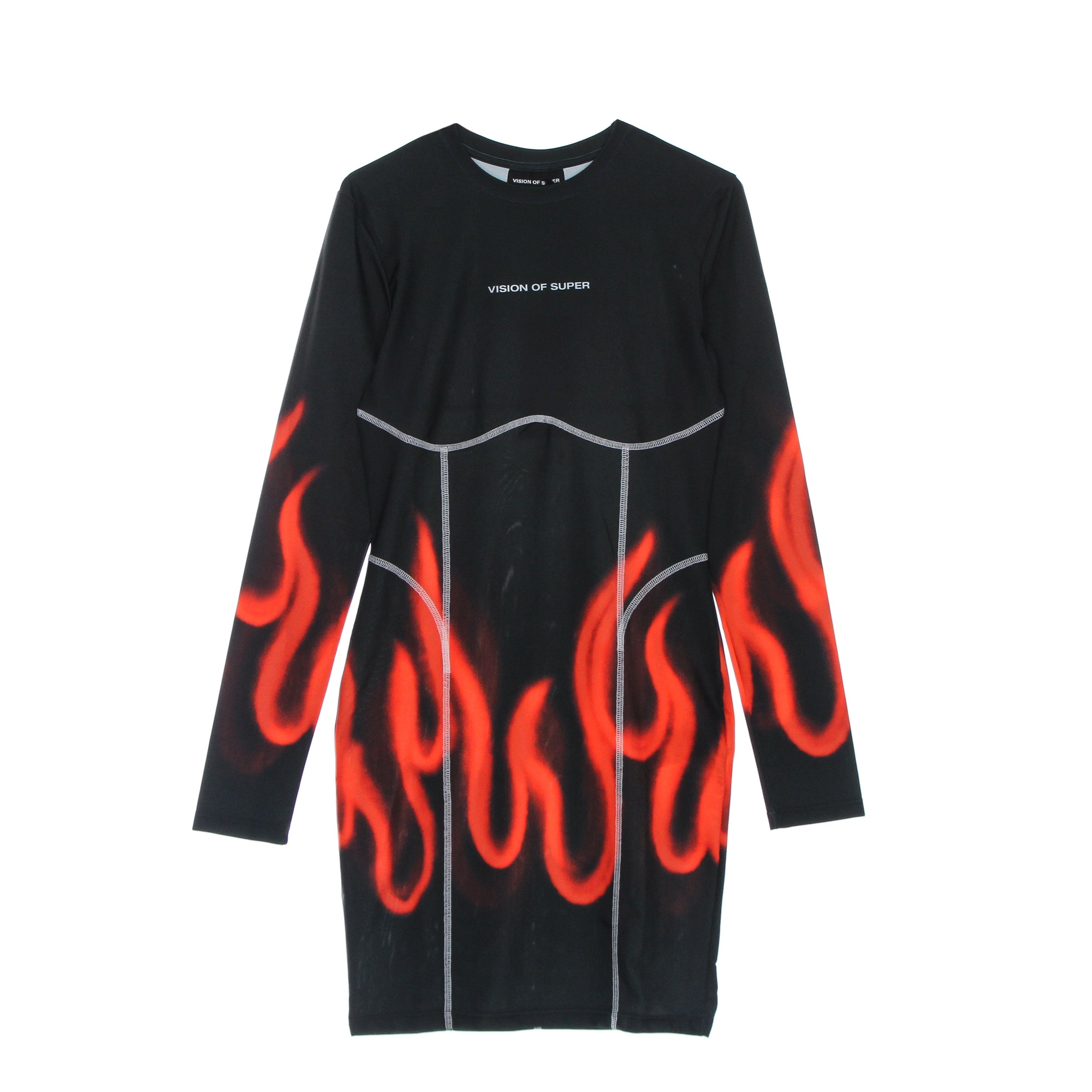 Vestito Donna Spray Flames Dress Black/red