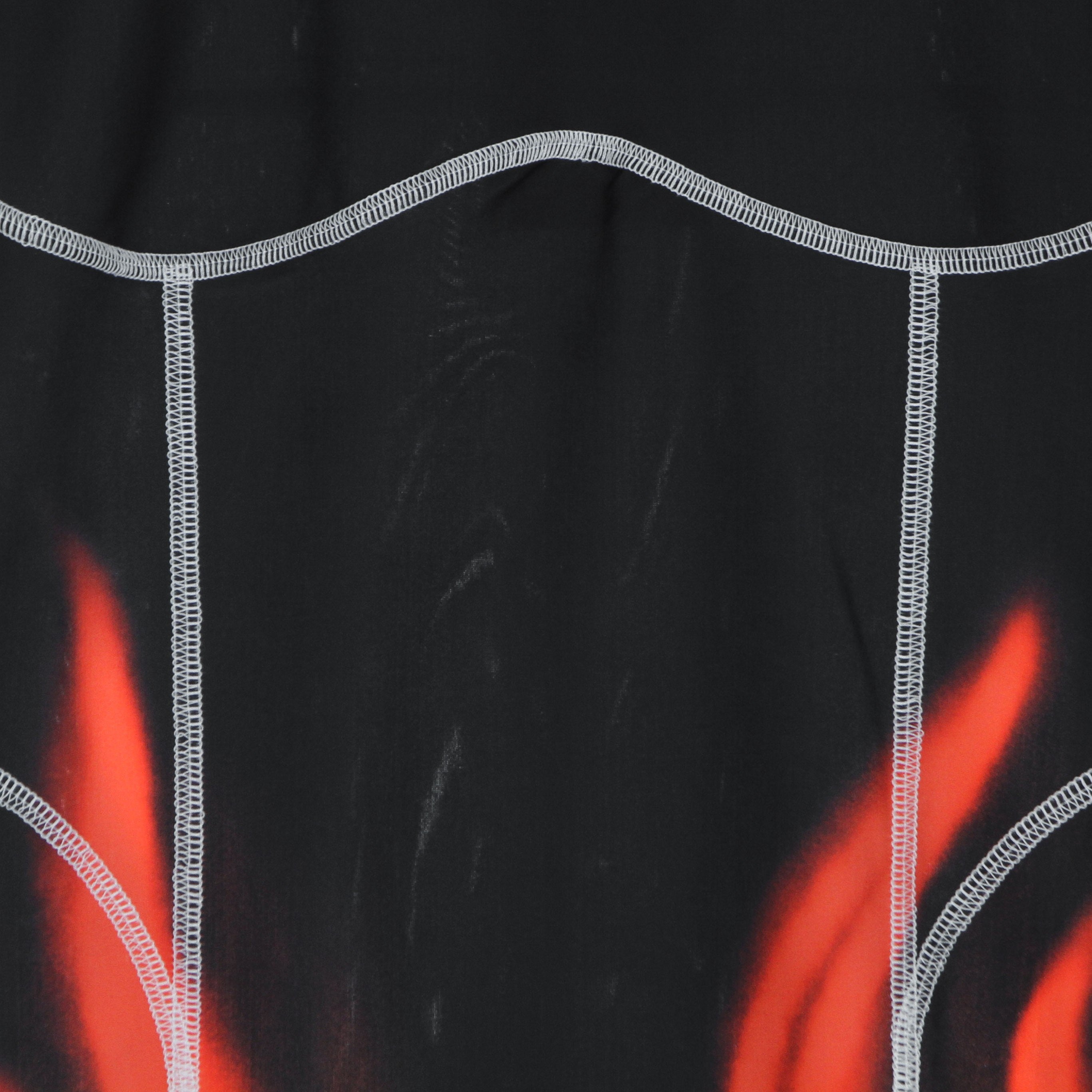 Vestito Donna Spray Flames Dress Black/red