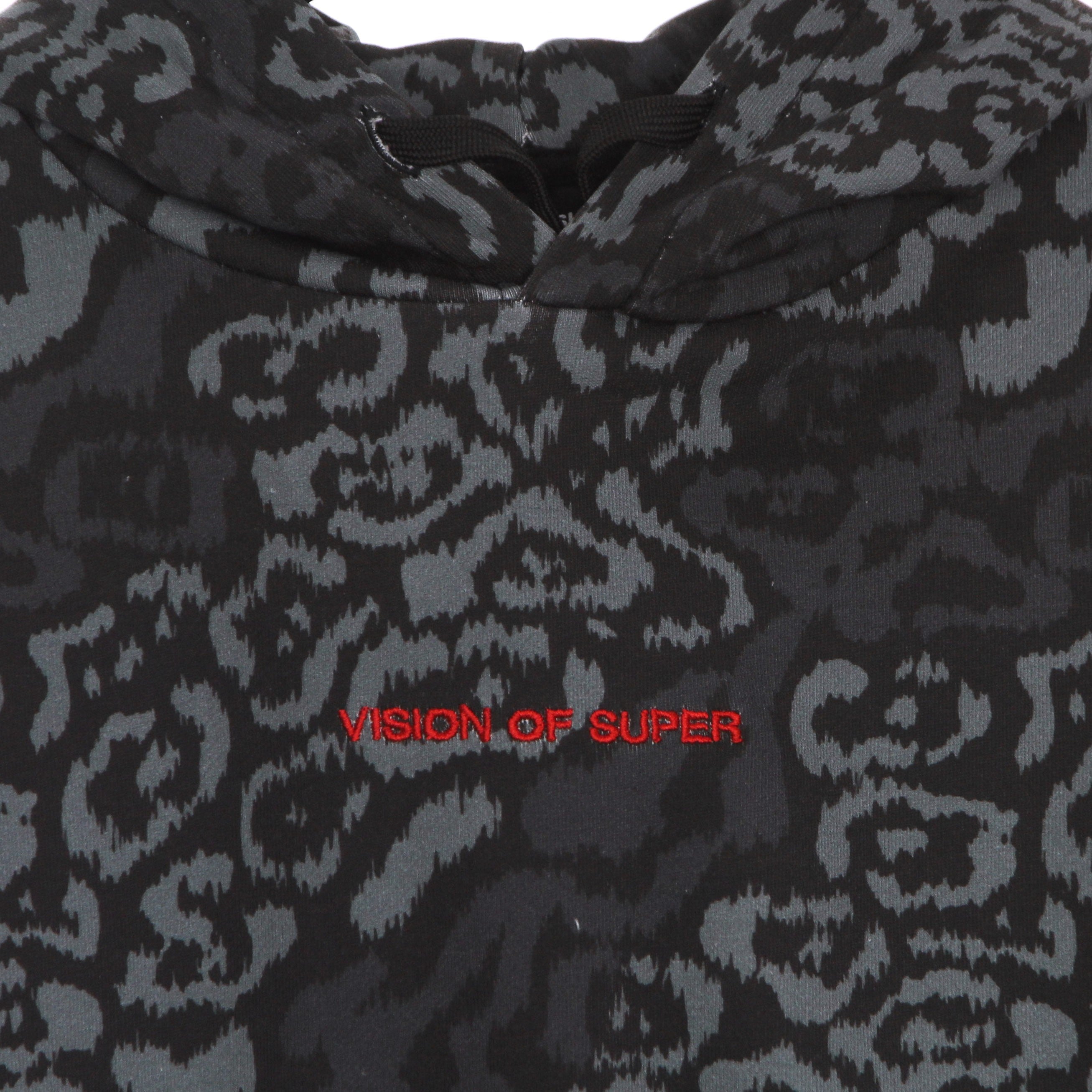 Vision Of Super, Felpa Leggera Cappuccio Uomo Allover Leopard Hoodie, 