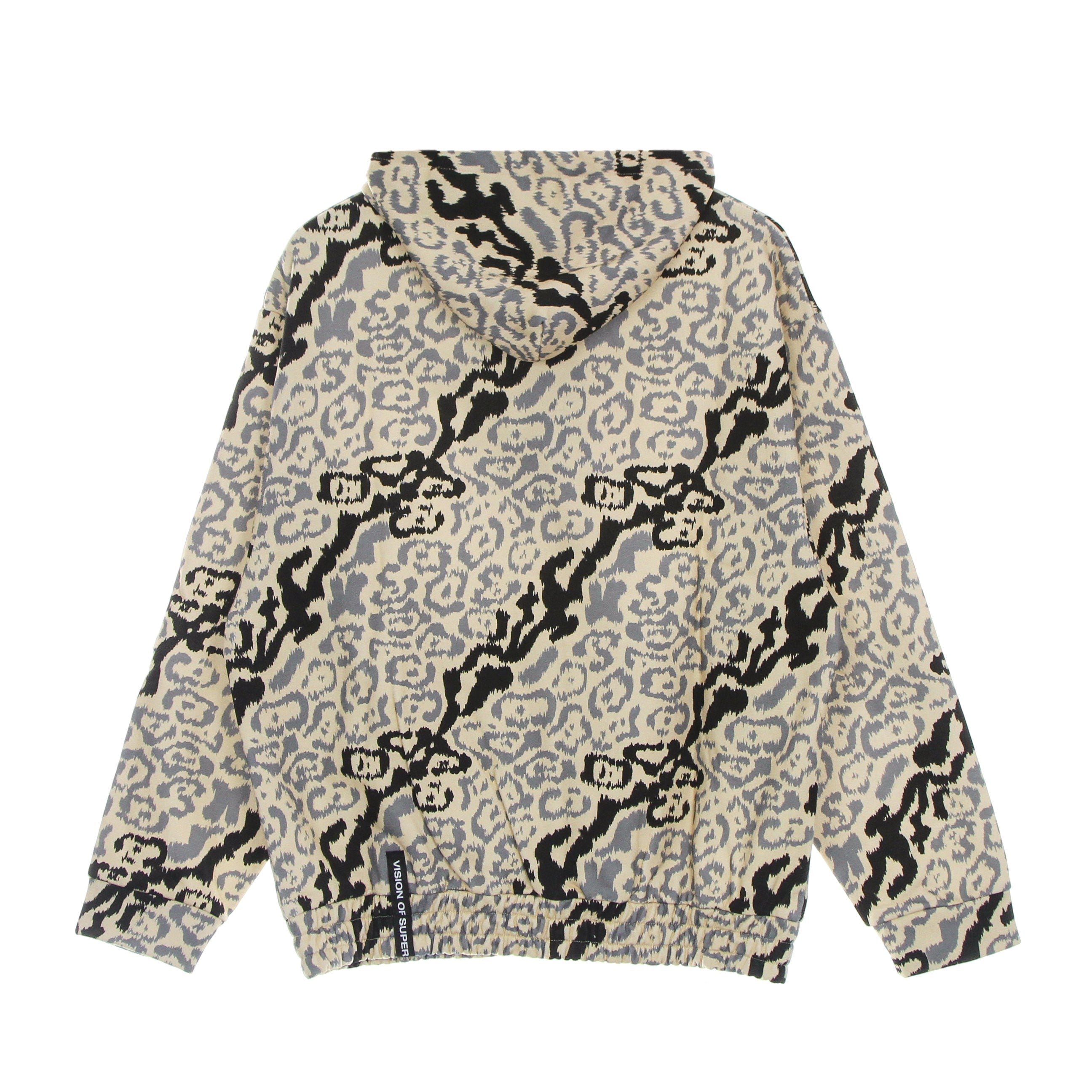 Vision Of Super, Felpa Leggera Cappuccio Uomo Allover Leopard Hoodie, 