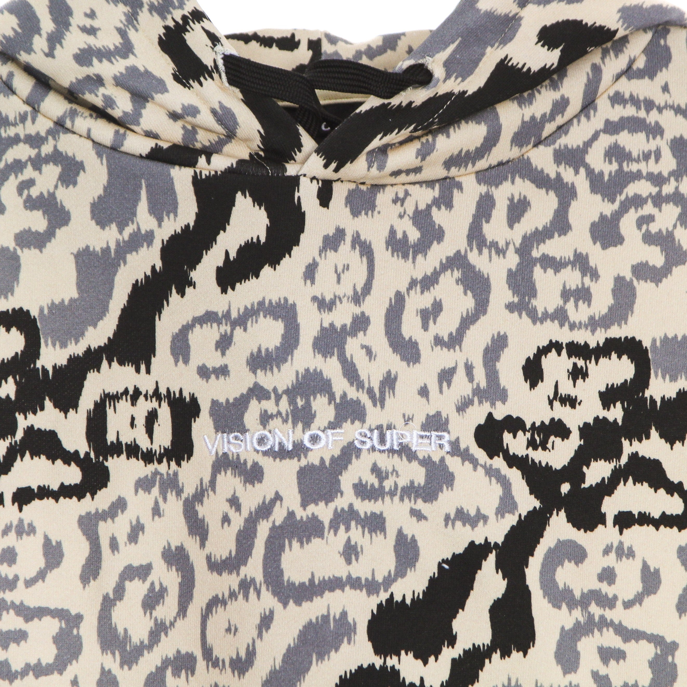Vision Of Super, Felpa Leggera Cappuccio Uomo Allover Leopard Hoodie, 