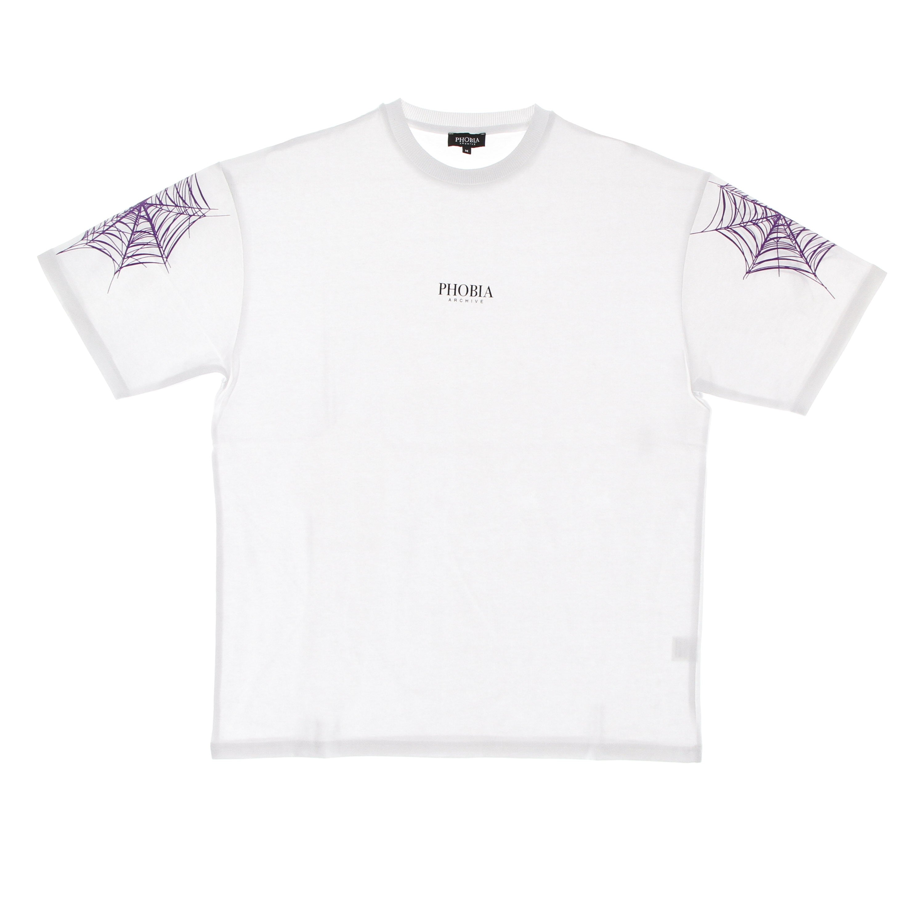 Phobia, Maglietta Uomo Cobweb Print Tee, White/purple