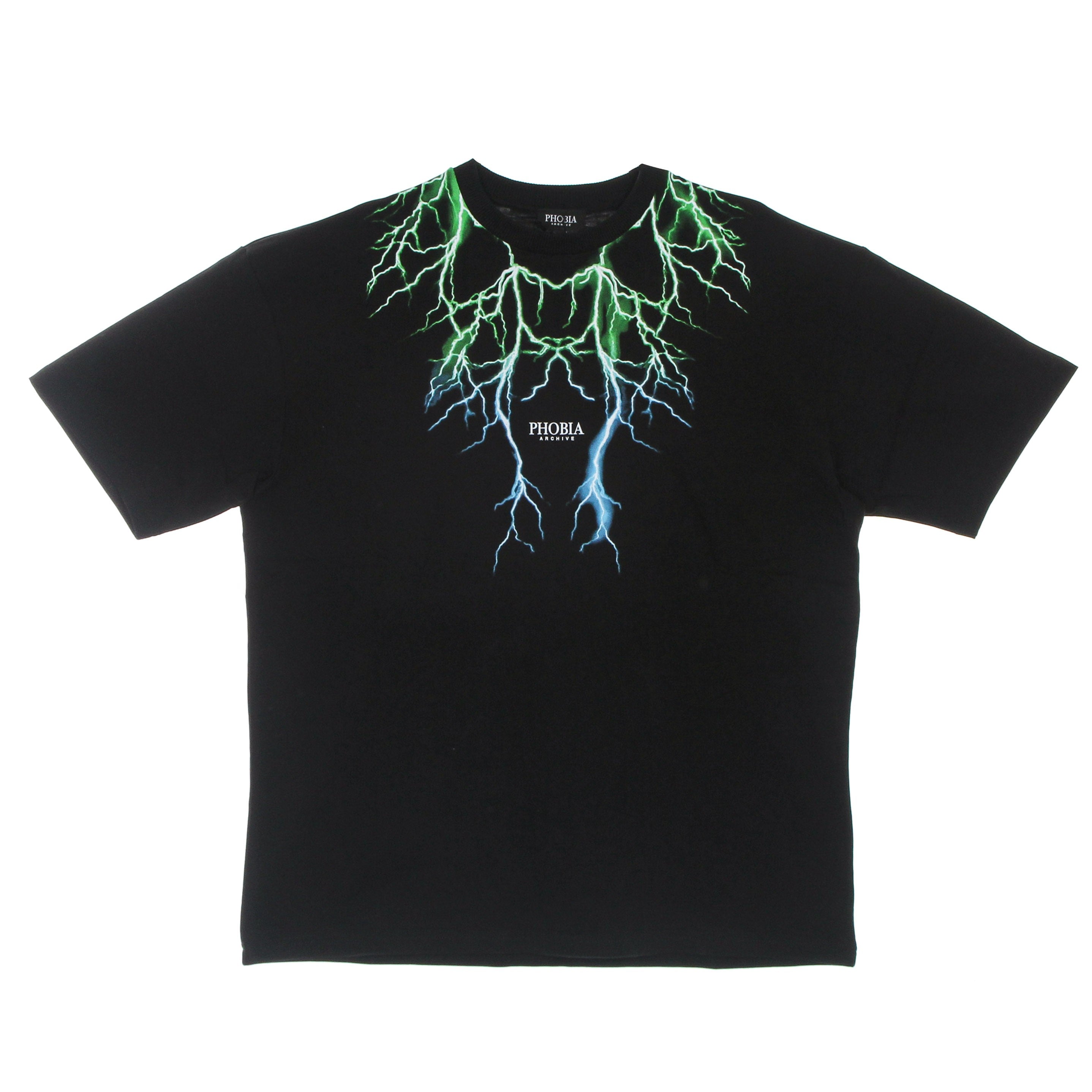 Maglietta Uomo Lightning Tee Black/green/lightblue