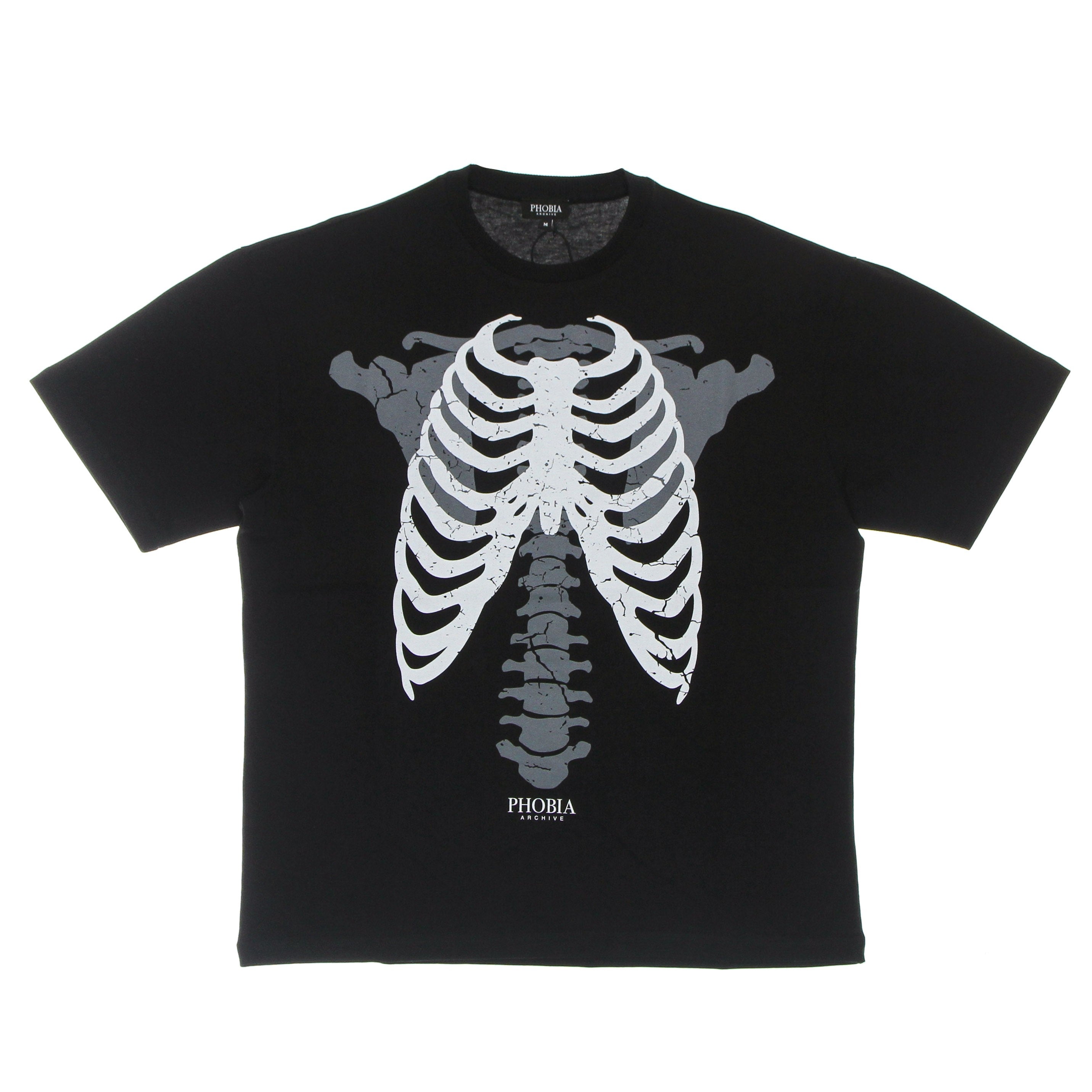 Phobia, Maglietta Uomo Skeleton Print Tee, Black/white