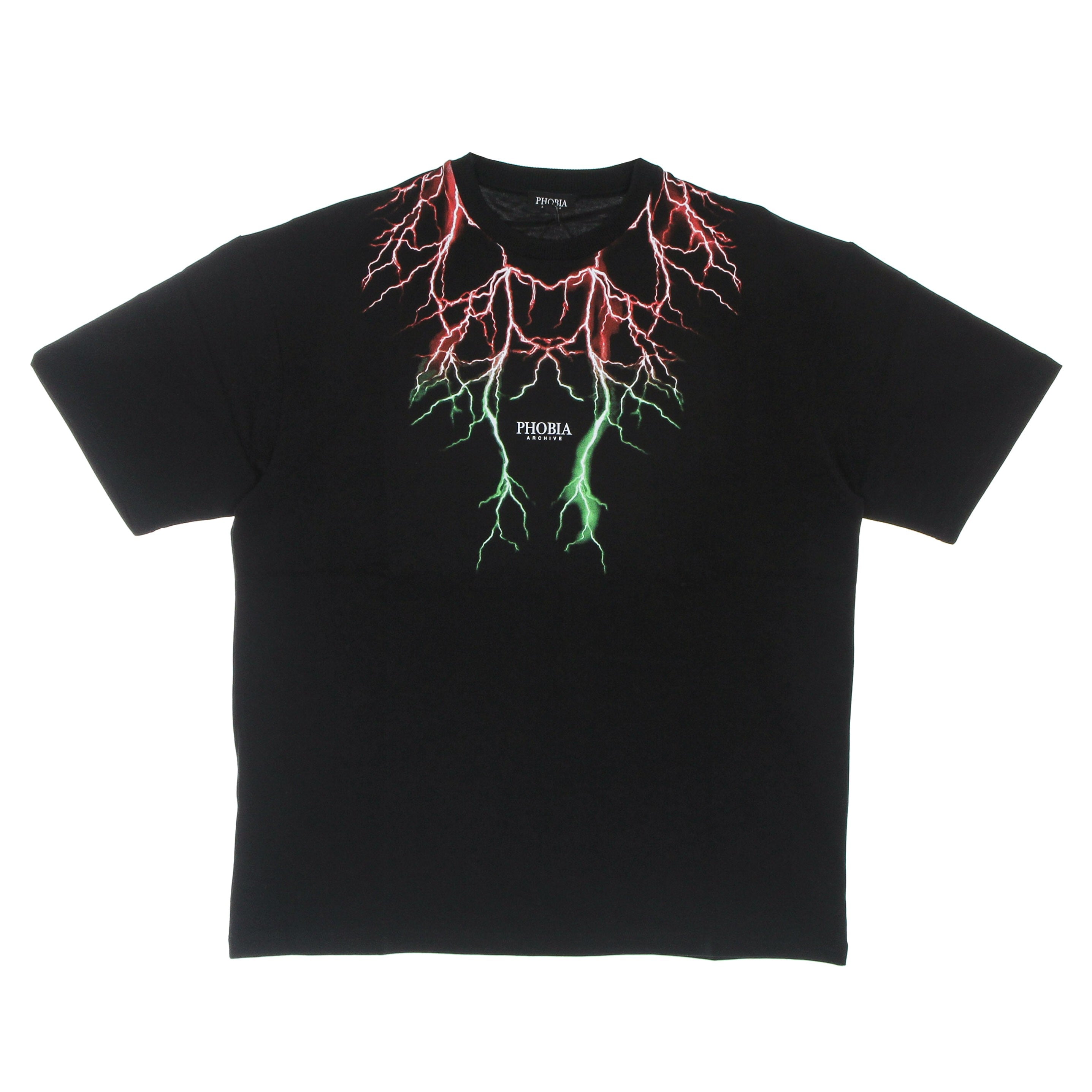 Phobia, Maglietta Uomo Lightning Tee, Black/red/green