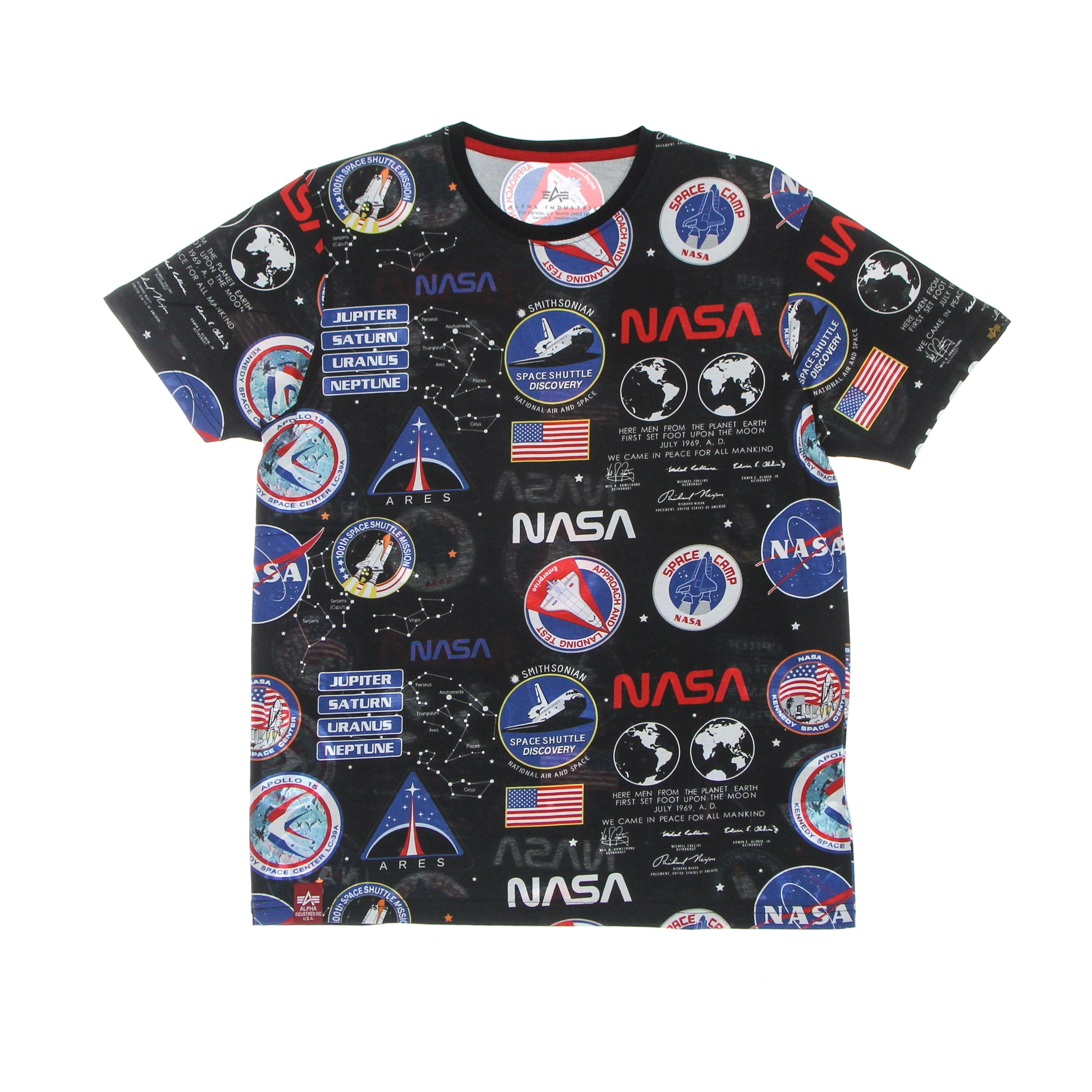 Alpha Industries, Maglietta Uomo Nasa Aop Tee, 