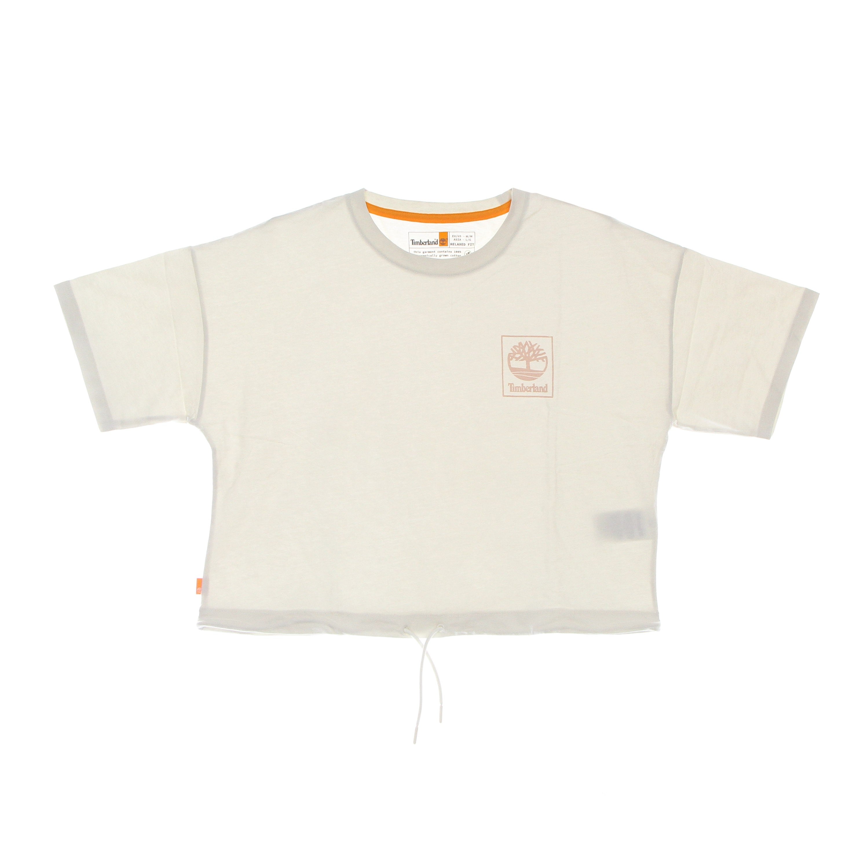 Timberland, Maglietta Donna Cropped Tee, Vintage White