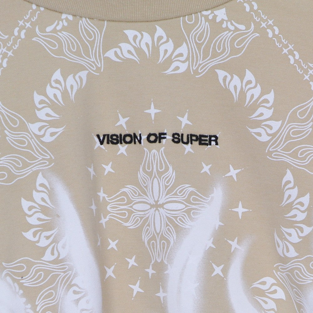 Vision Of Super, Felpa Leggera Girocollo Corta Donna Crop Bandana Print, 