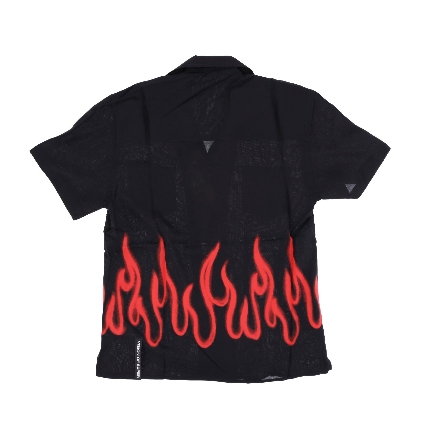 Camicia Manica Corta Uomo Spray Flames Shirt Black/red