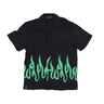 Vision Of Super, Camicia Manica Corta Uomo Spray Flames Shirt, Black/green