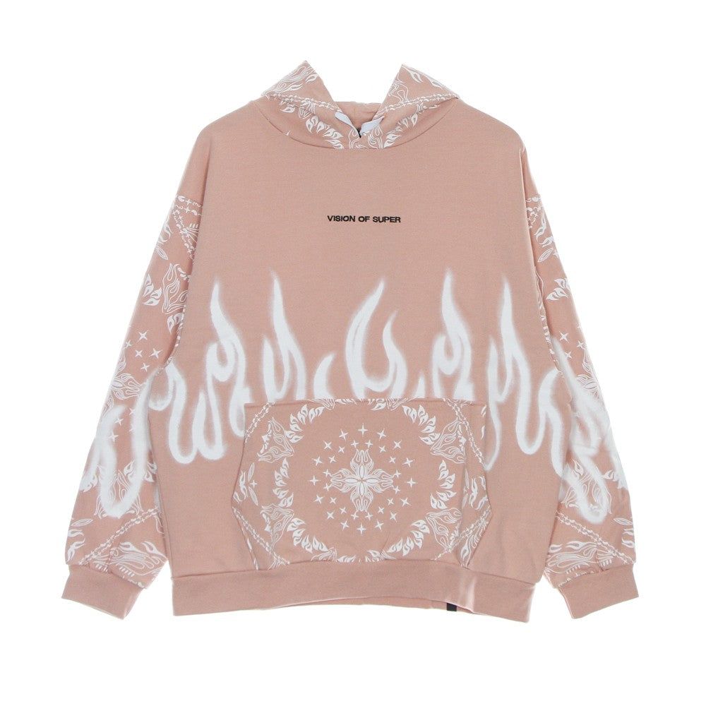 Vision Of Super, Felpa Leggera Cappuccio Uomo Bandana Print Hoodie, Pink