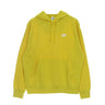 Nike, Felpa Leggera Cappuccio Uomo Sportswear Club Hoodie, Vivid Sulfur/vivid Surfur/white