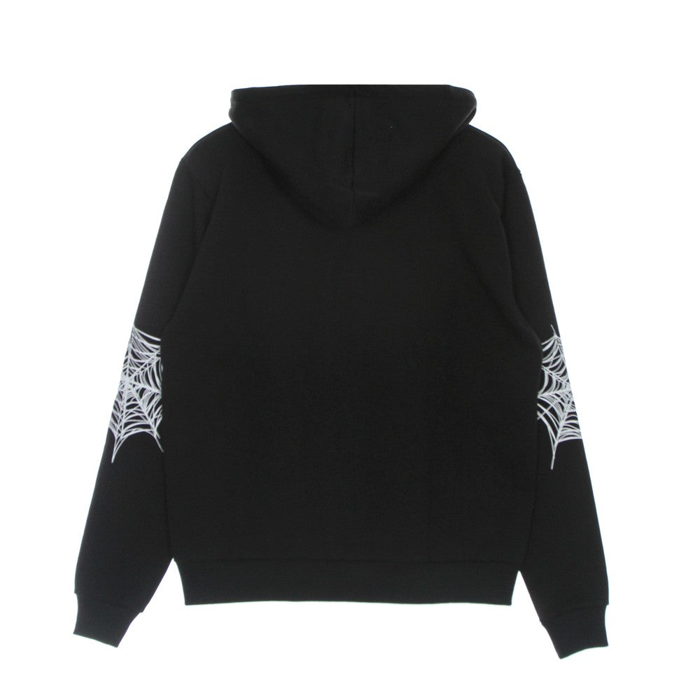 Phobia, Felpa Leggera Cappuccio Zip Uomo Cobweb Print Open Hoodie, 