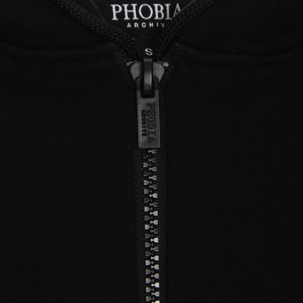 Phobia, Felpa Leggera Cappuccio Zip Uomo Cobweb Print Open Hoodie, 