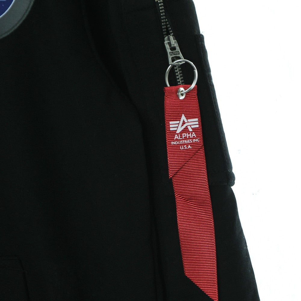 Alpha Industries, Felpa Leggera Cappuccio Uomo Apollo Mission Hoodie, Black