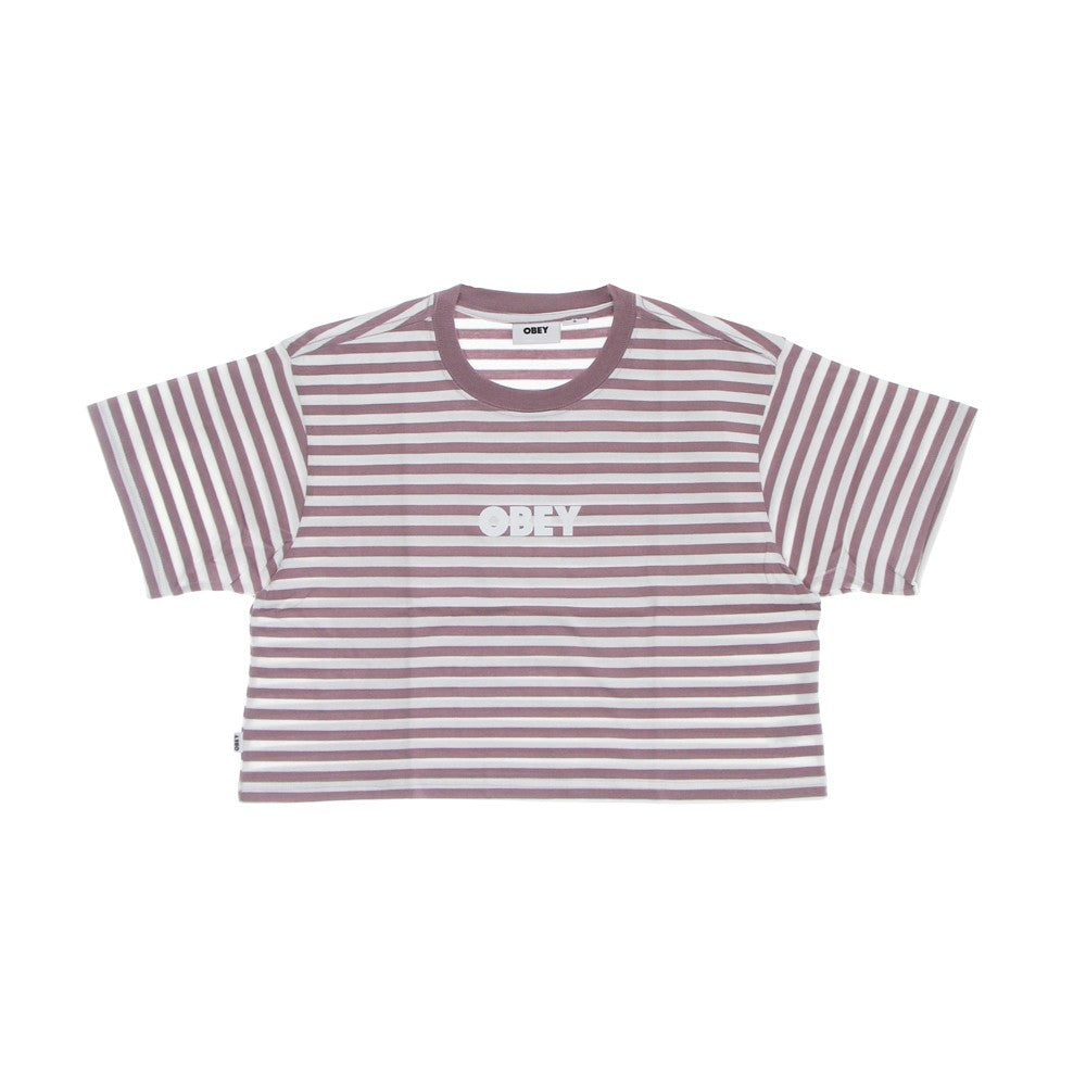 Obey, Maglietta Corta Donna Brody Box Tee, Lilac Chalk Multi