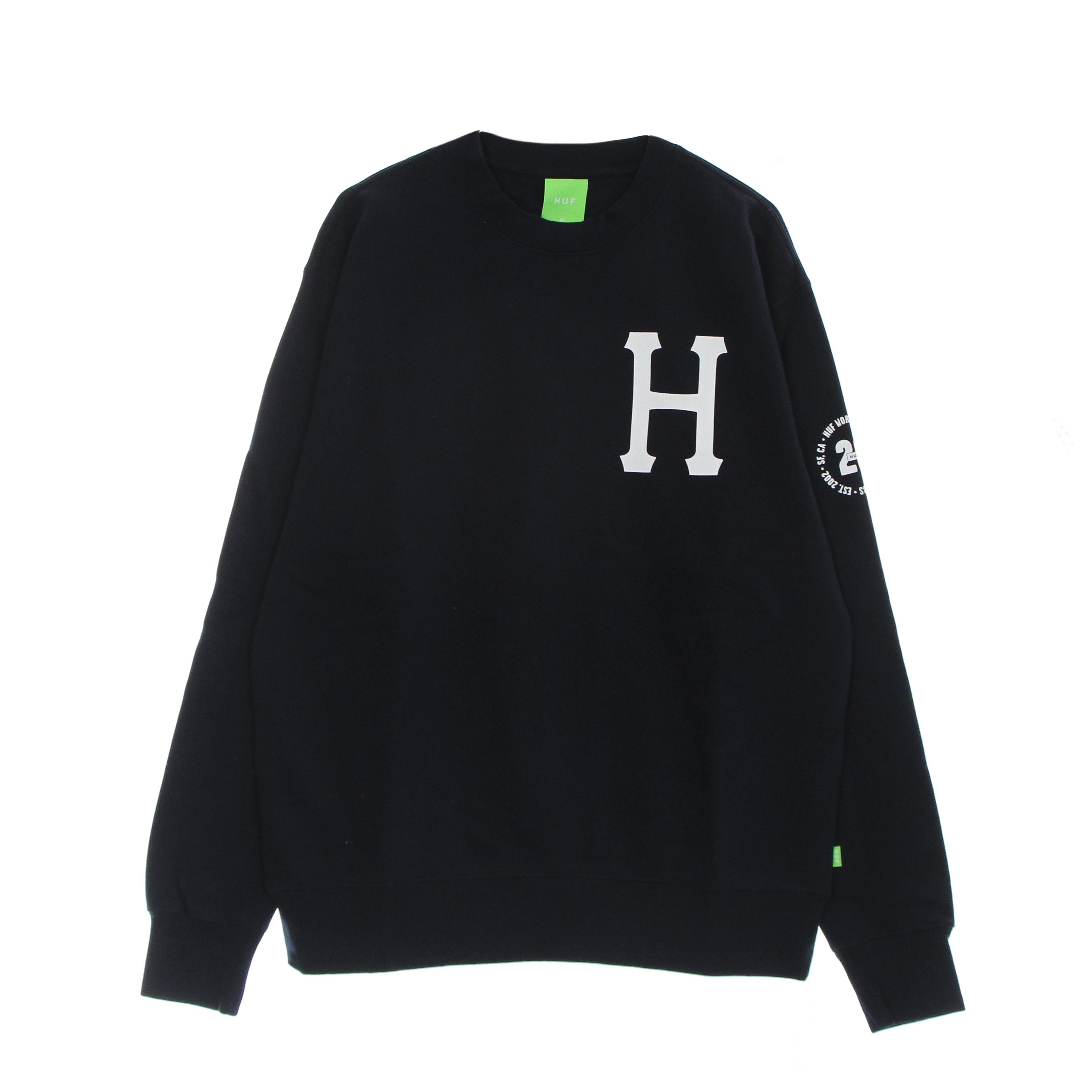 Huf, Felpa Girocollo Uomo Forever Crew, Navy