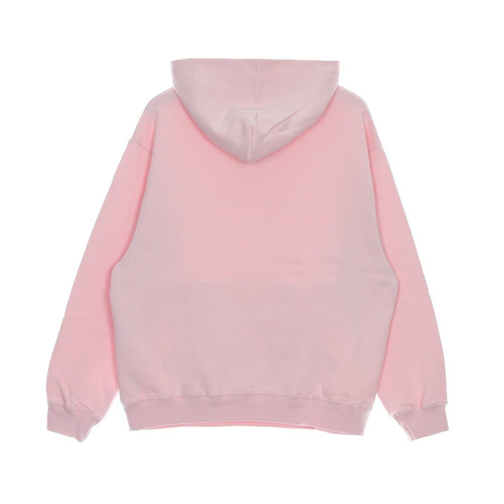 Men's Lightweight Hooded Sweatshirt Embroidered Logo Hoodie Pink